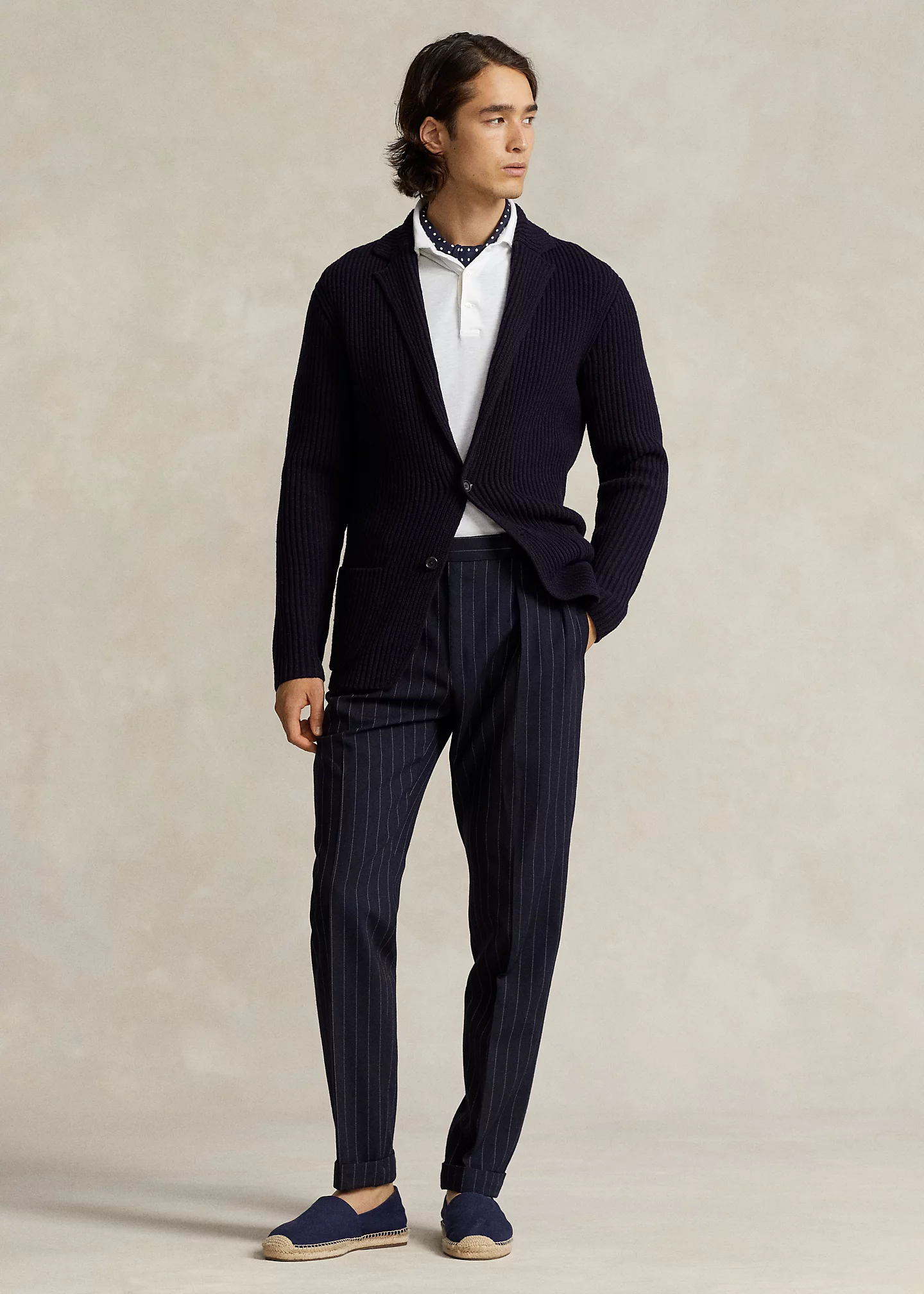 Wool-Blend Blazer Cardigan