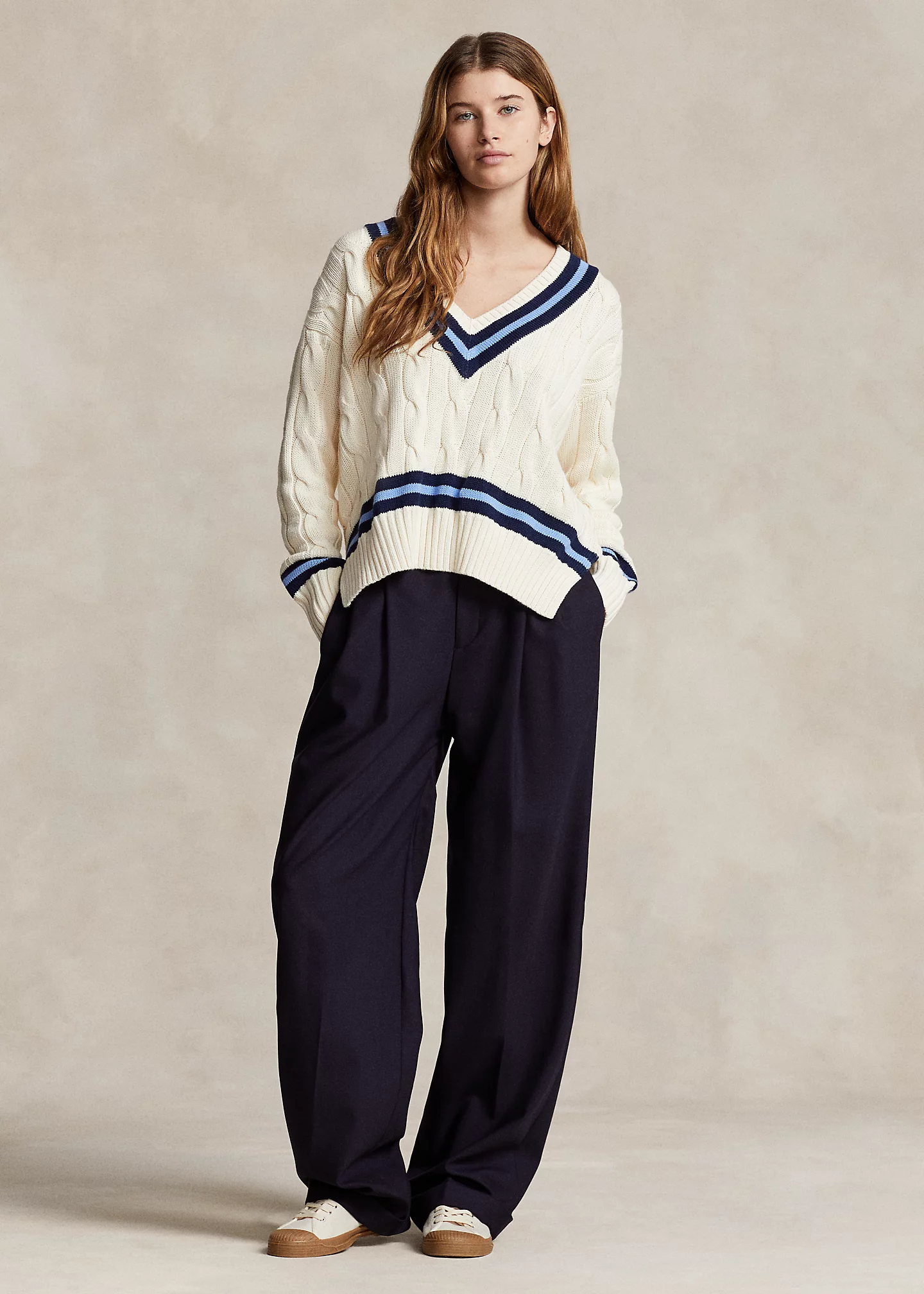 Cable-Knit Cotton Cricket Sweater