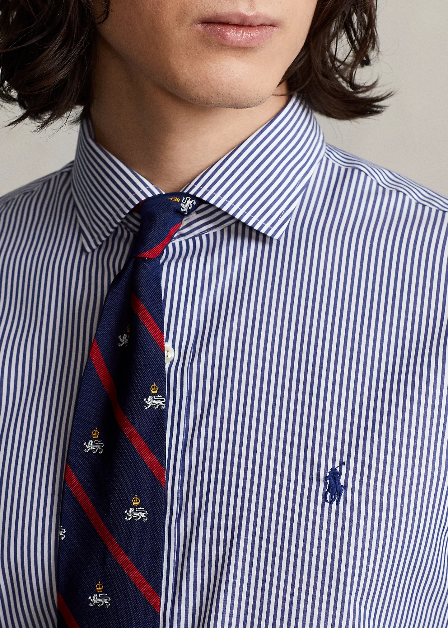 Slim Fit Striped Poplin Shirt