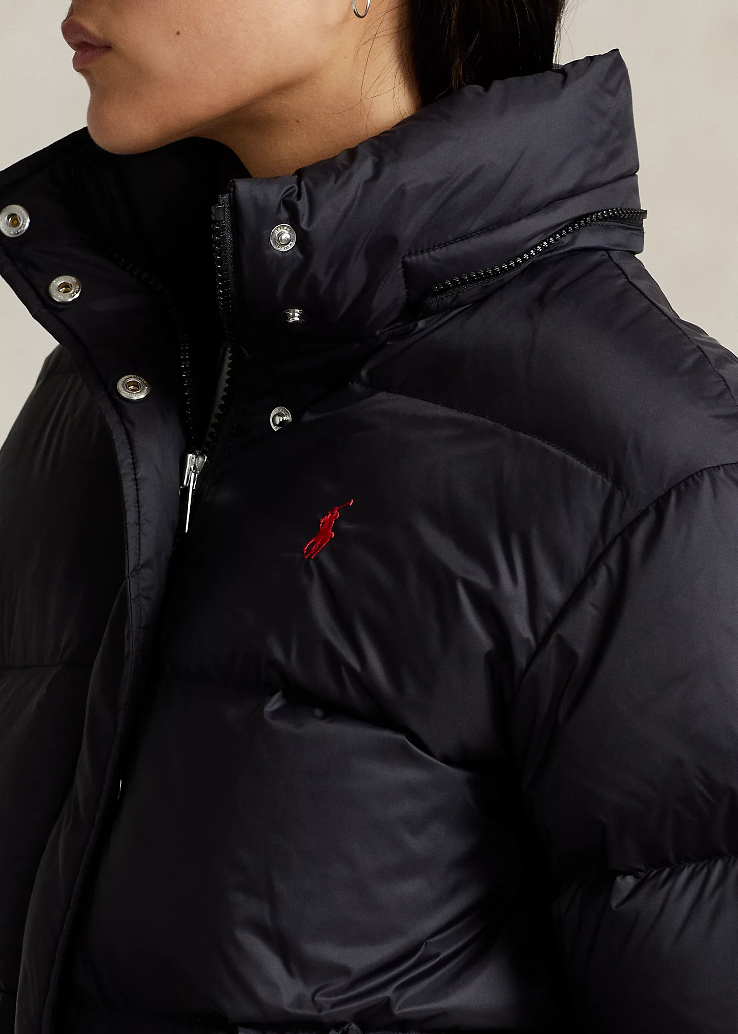 Water-Repellent Hooded Down Jacket