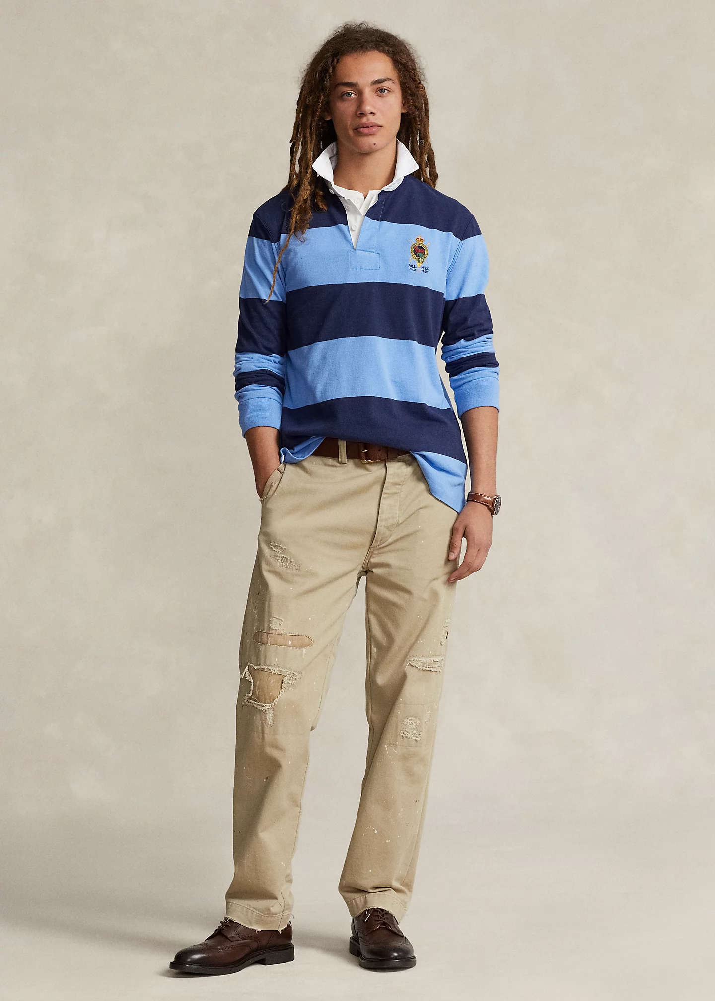 Classic Fit Striped Jersey Rugby Shirt
