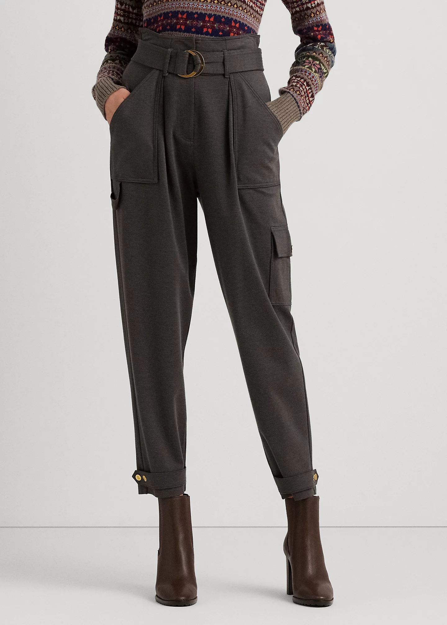 Belted Ponte Cargo Pant
