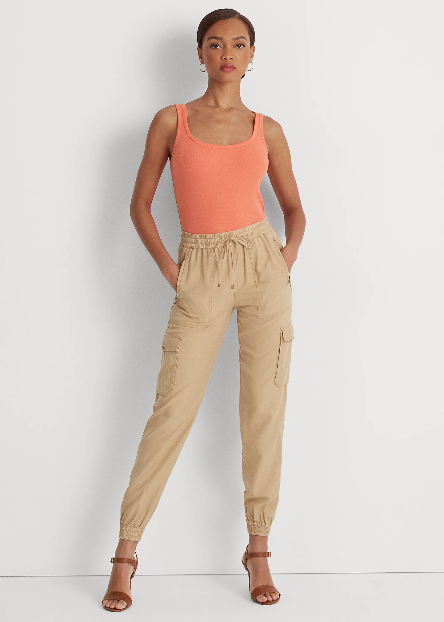 Twill Cargo Ankle Pant