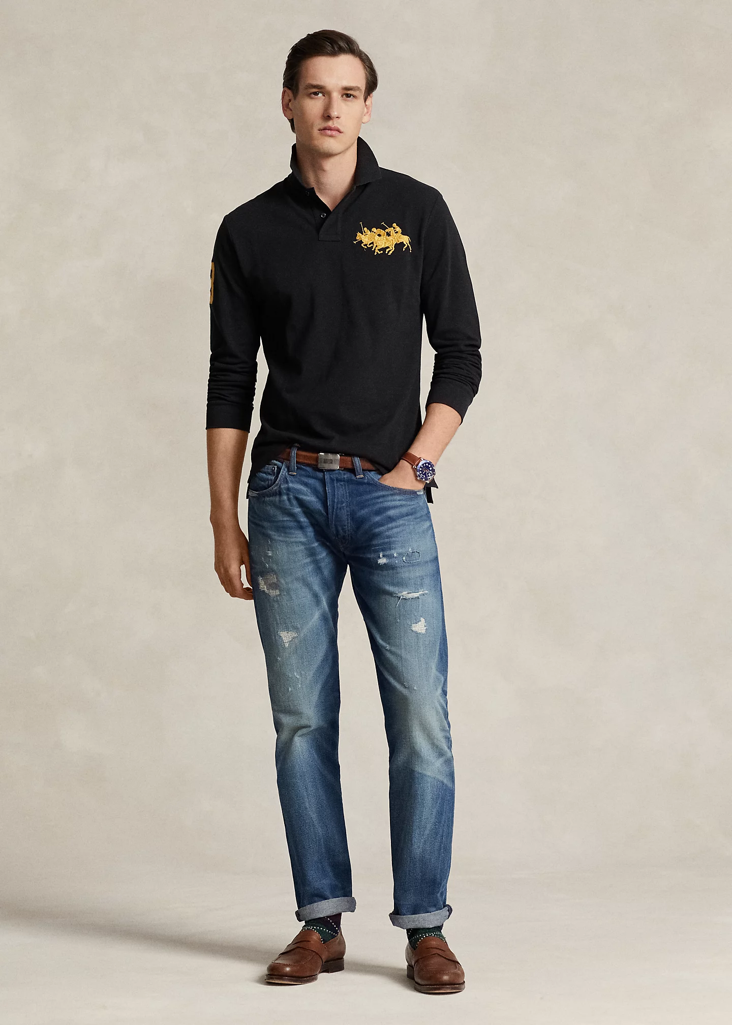 Custom Slim Fit Triple-Pony Polo Shirt