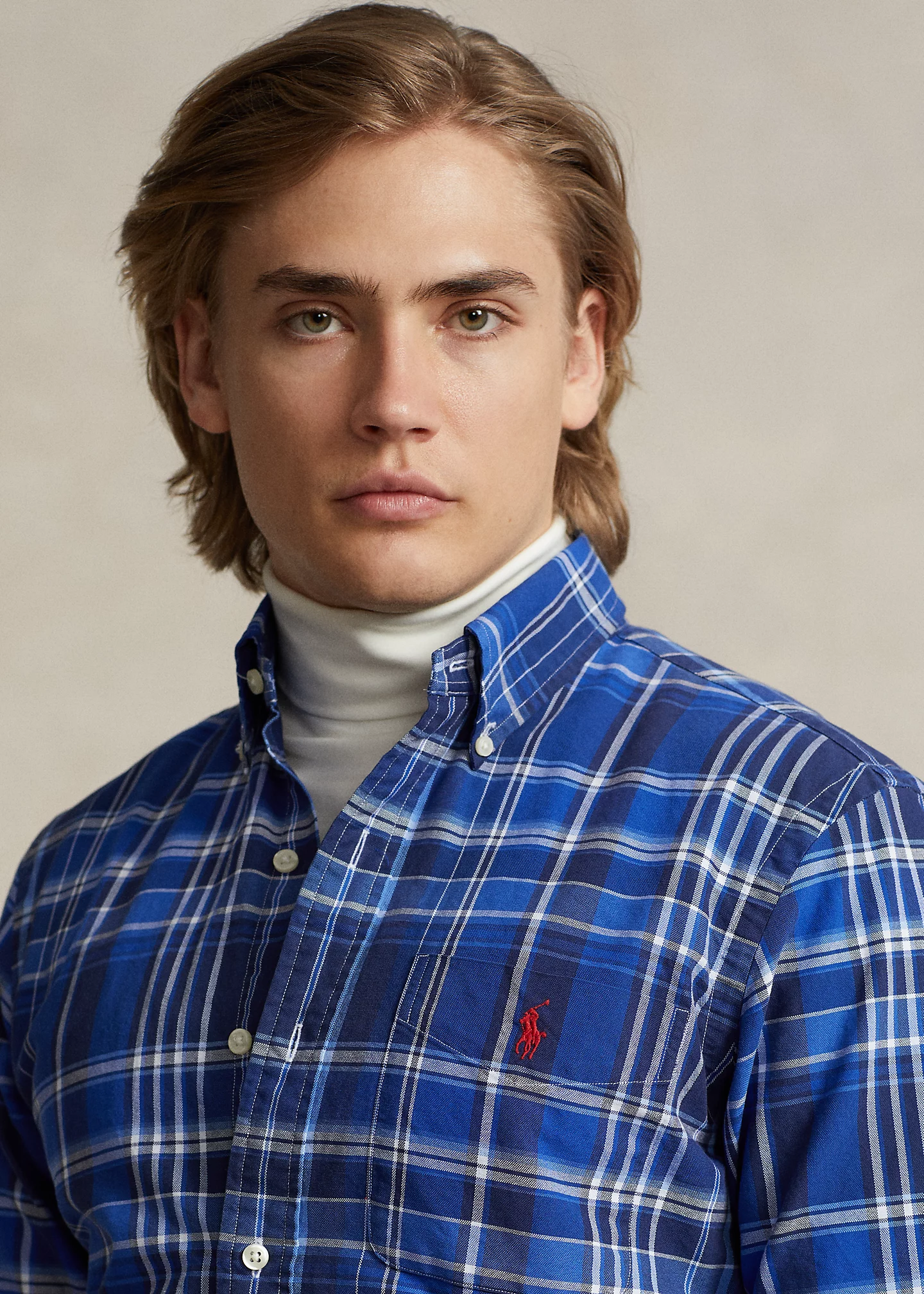 Classic Fit Plaid Oxford Shirt