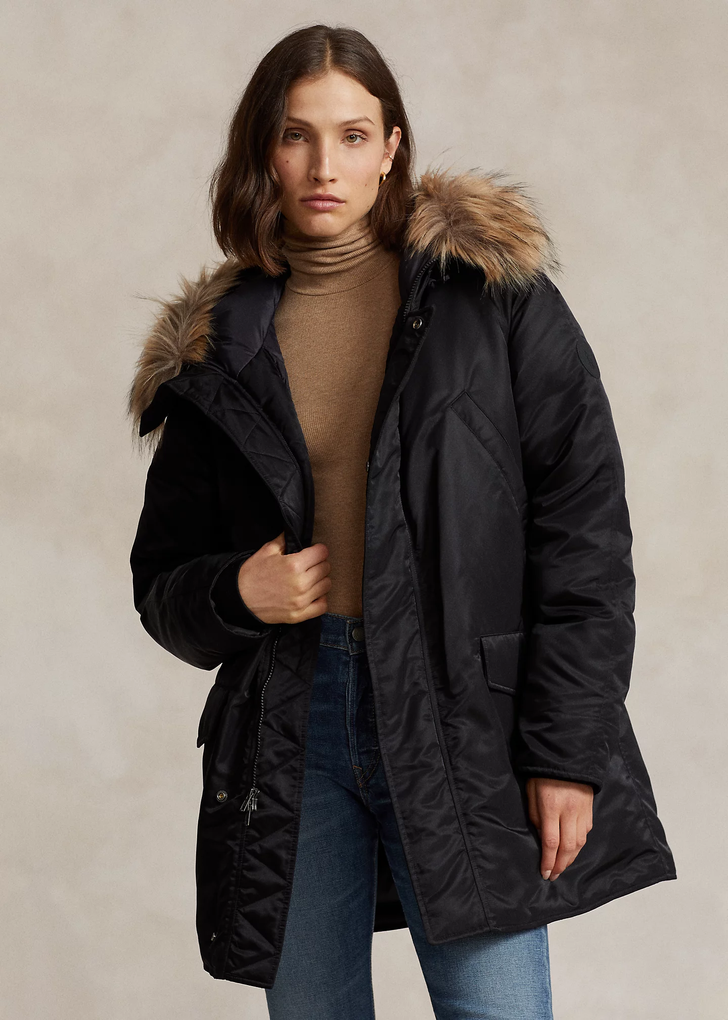 Water-Repellent Twill Down Parka