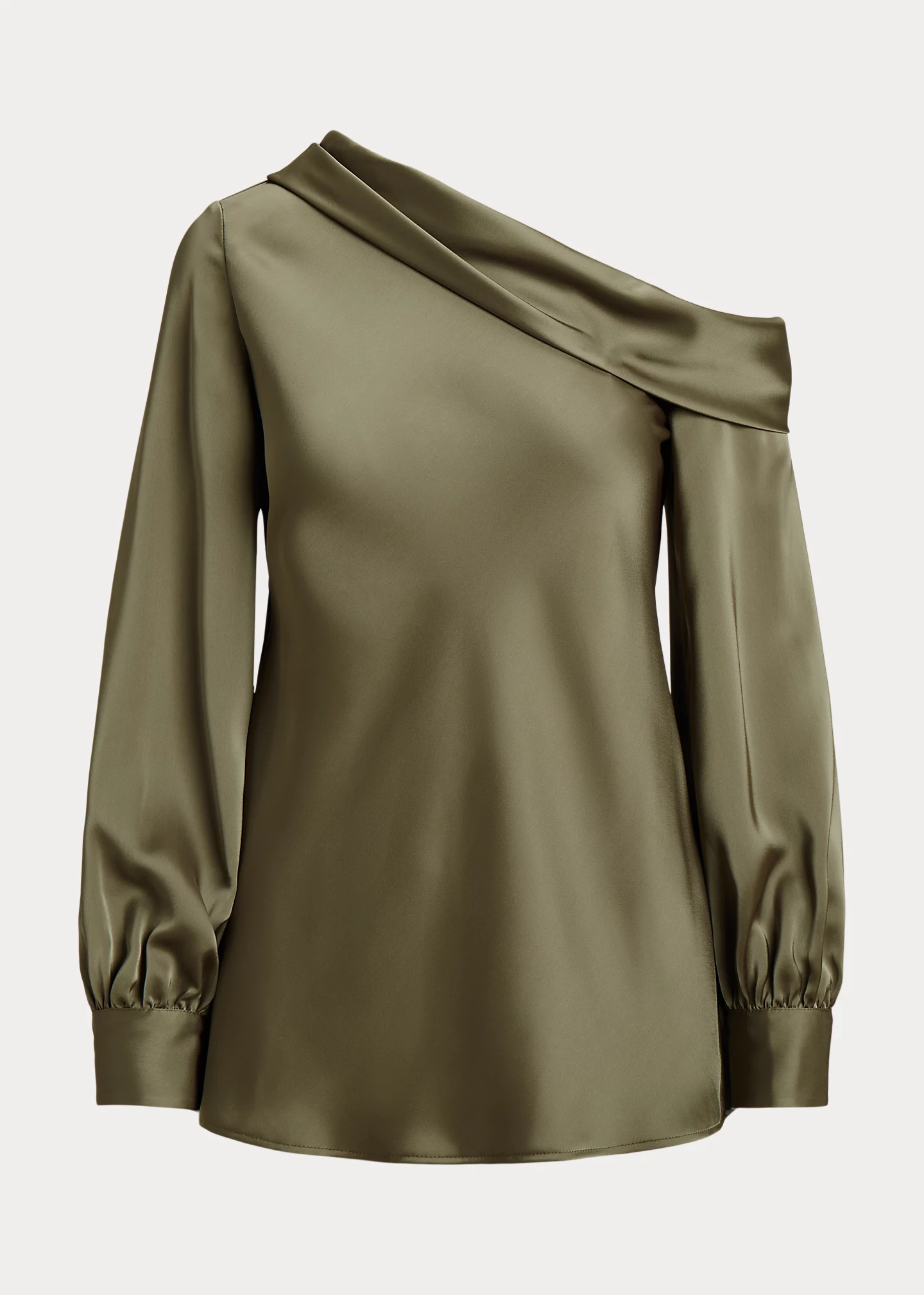 Satin One-Shoulder Blouse