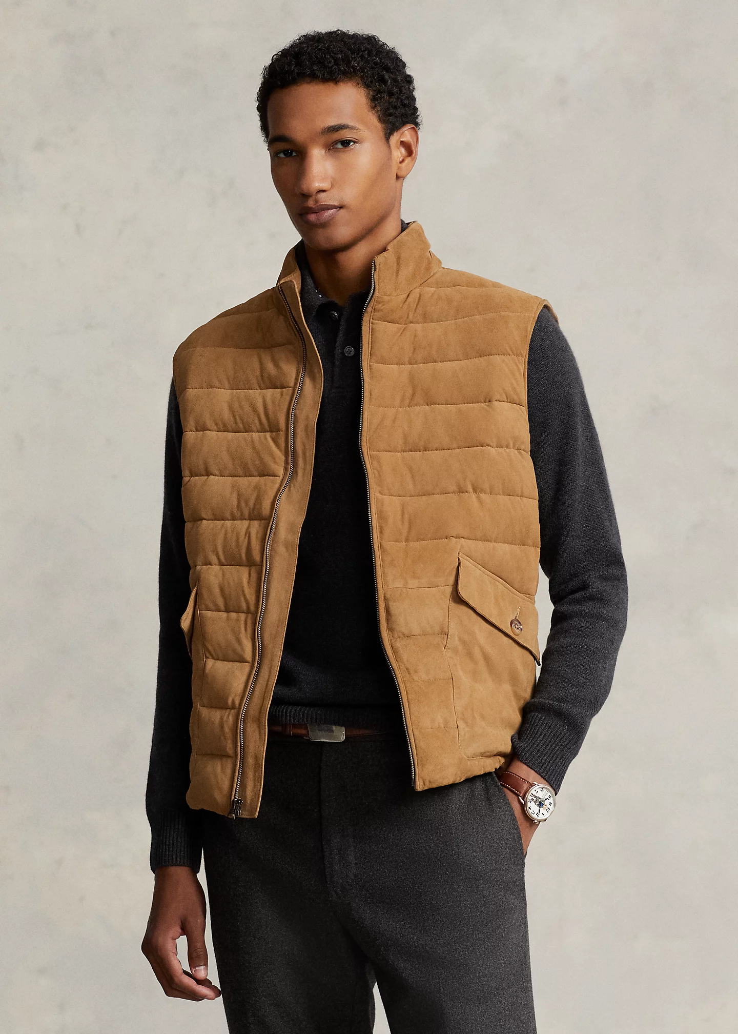 Quilted Suede Vest
