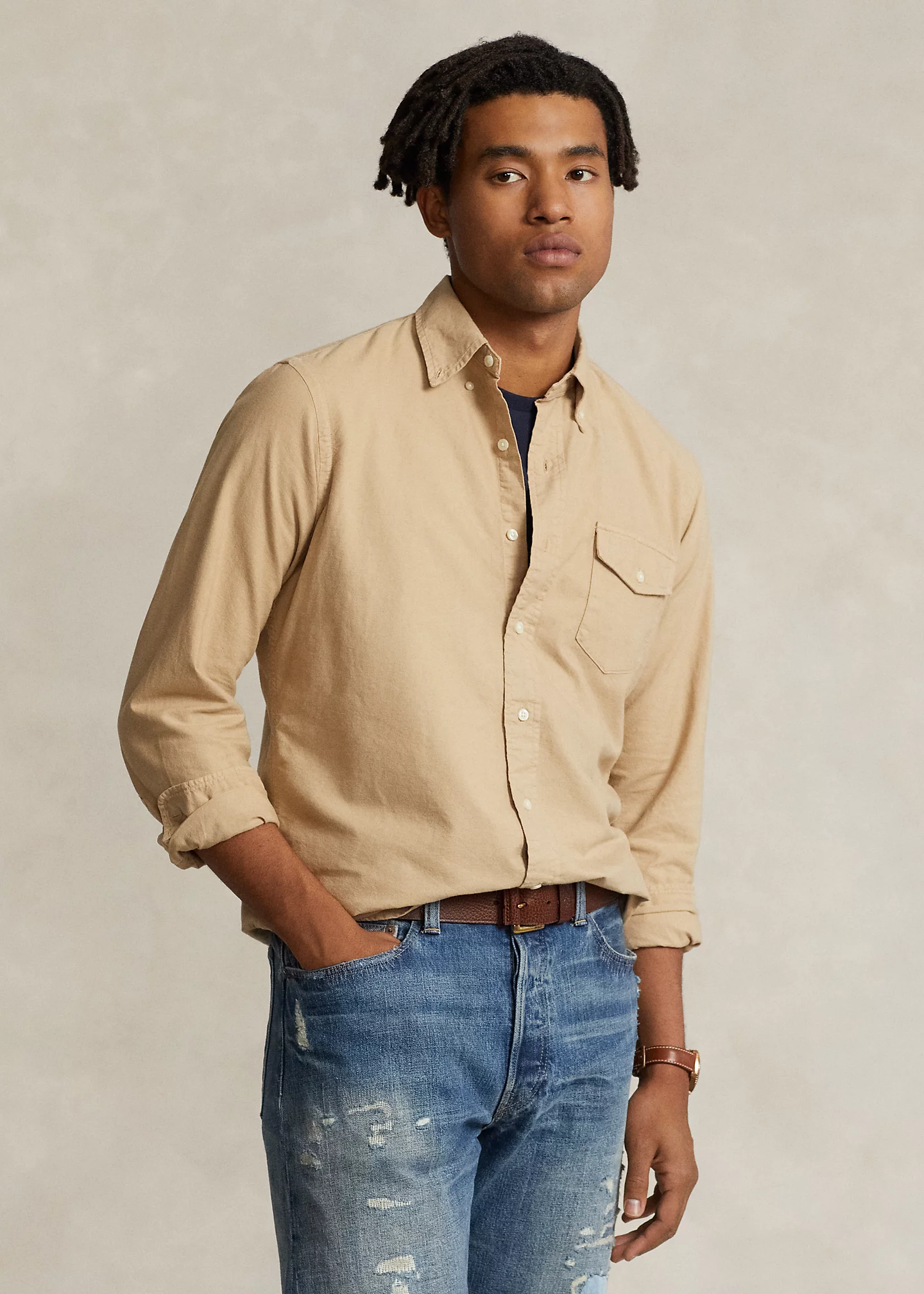 Classic Fit Garment-Dyed Oxford Shirt