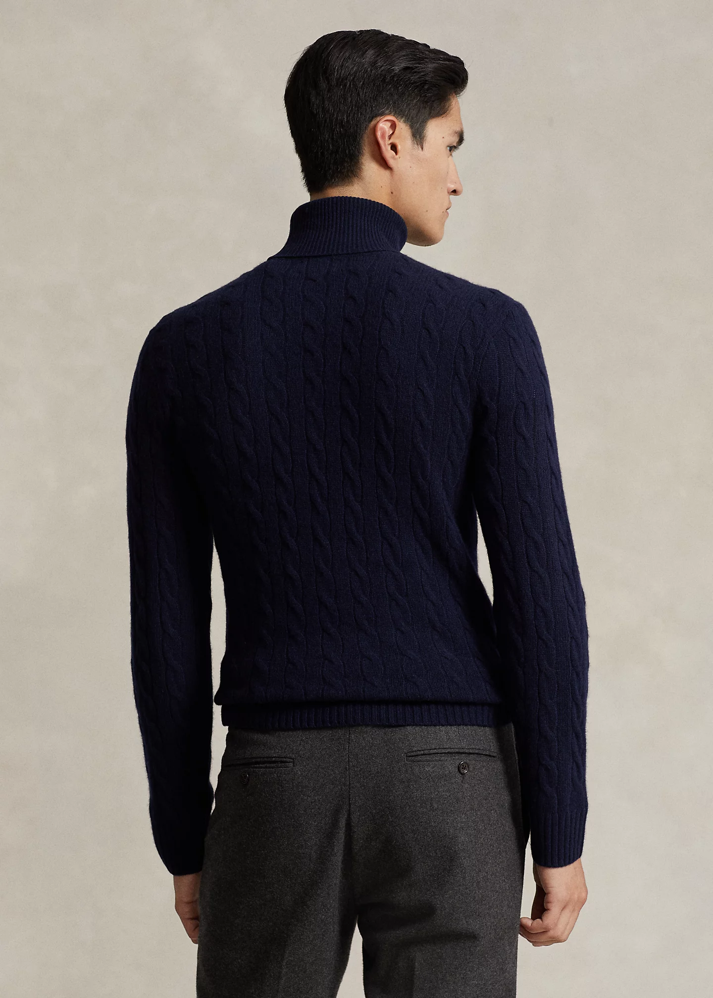 Cable Wool-Cashmere Turtleneck Sweater