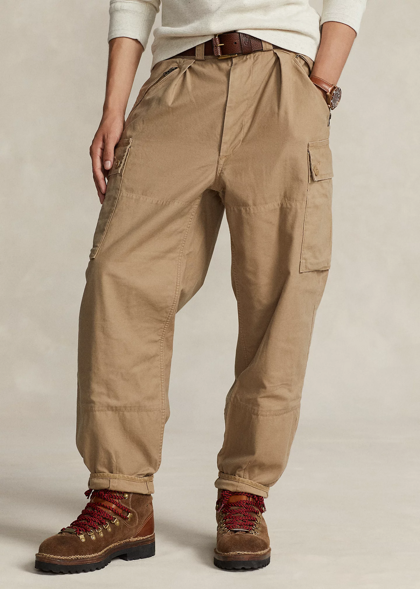 Baggy Fit Reverse-Sateen Cargo Pant