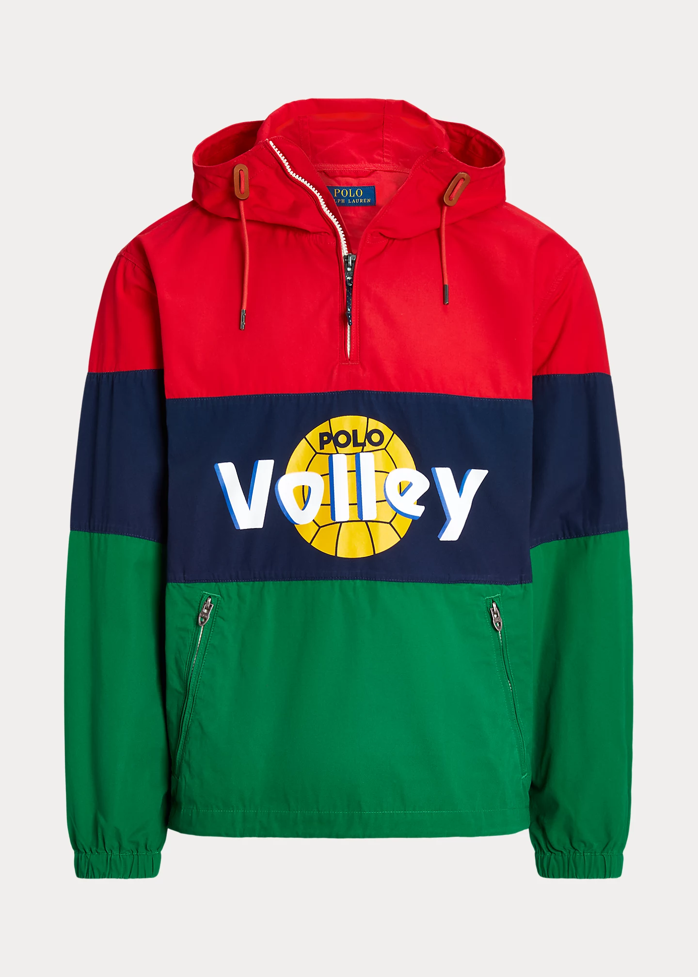 Color-Blocked Poplin Pullover Jacket