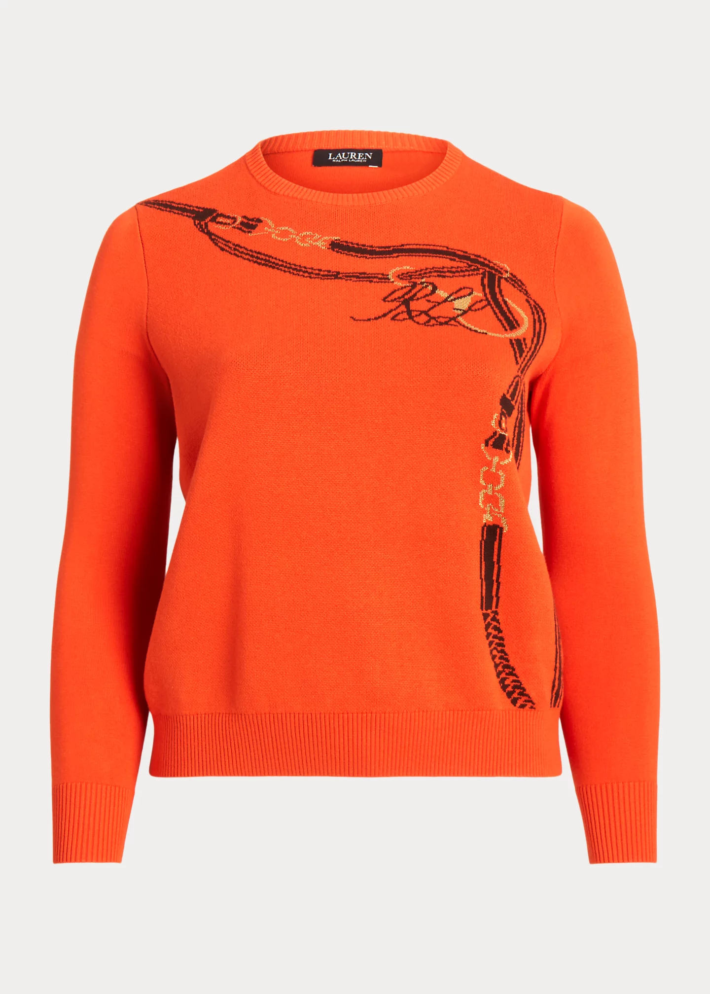 Belting-Motif Cotton-Blend Sweater