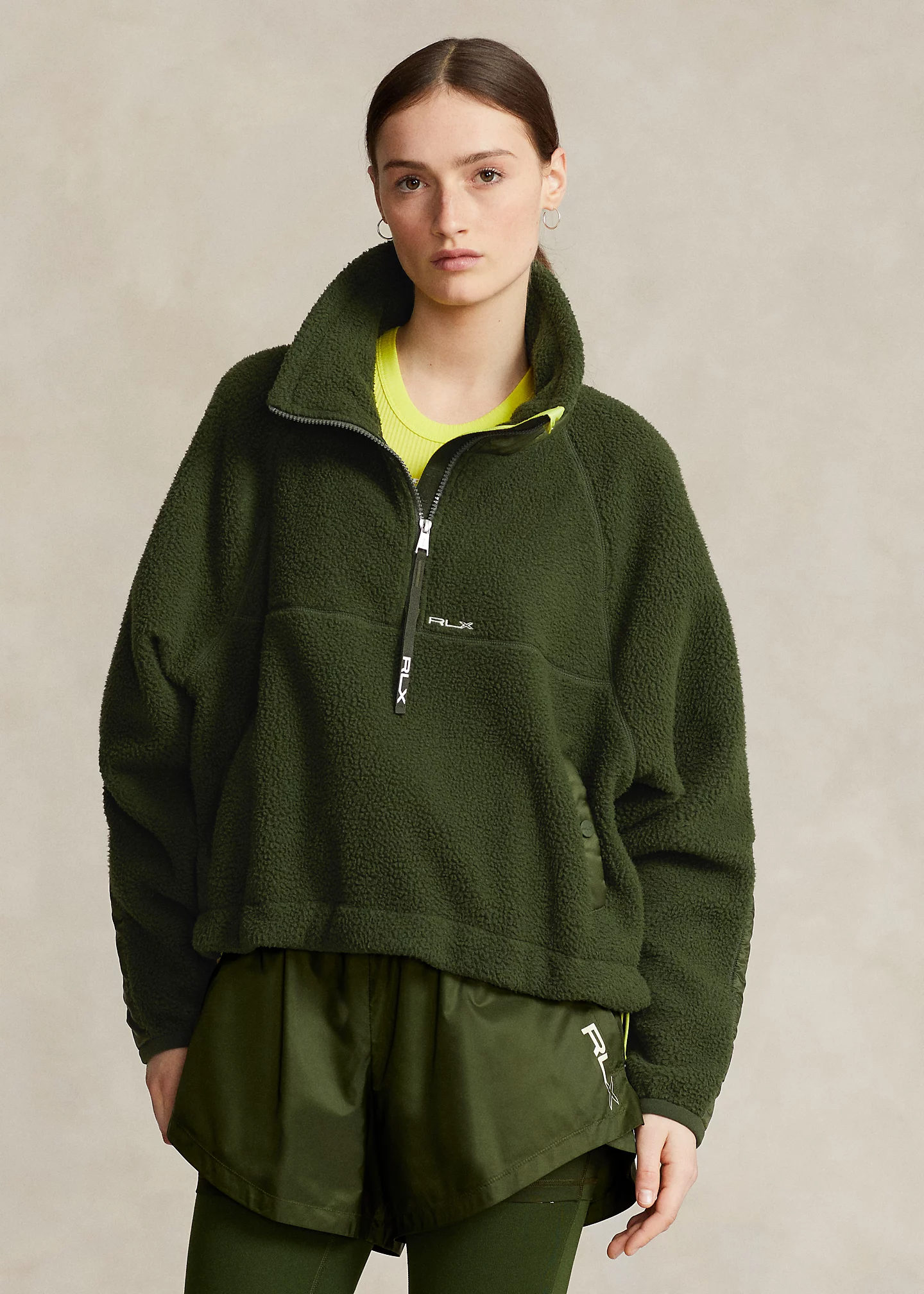 Ripstop-Trim High-Pile Fleece Pullover