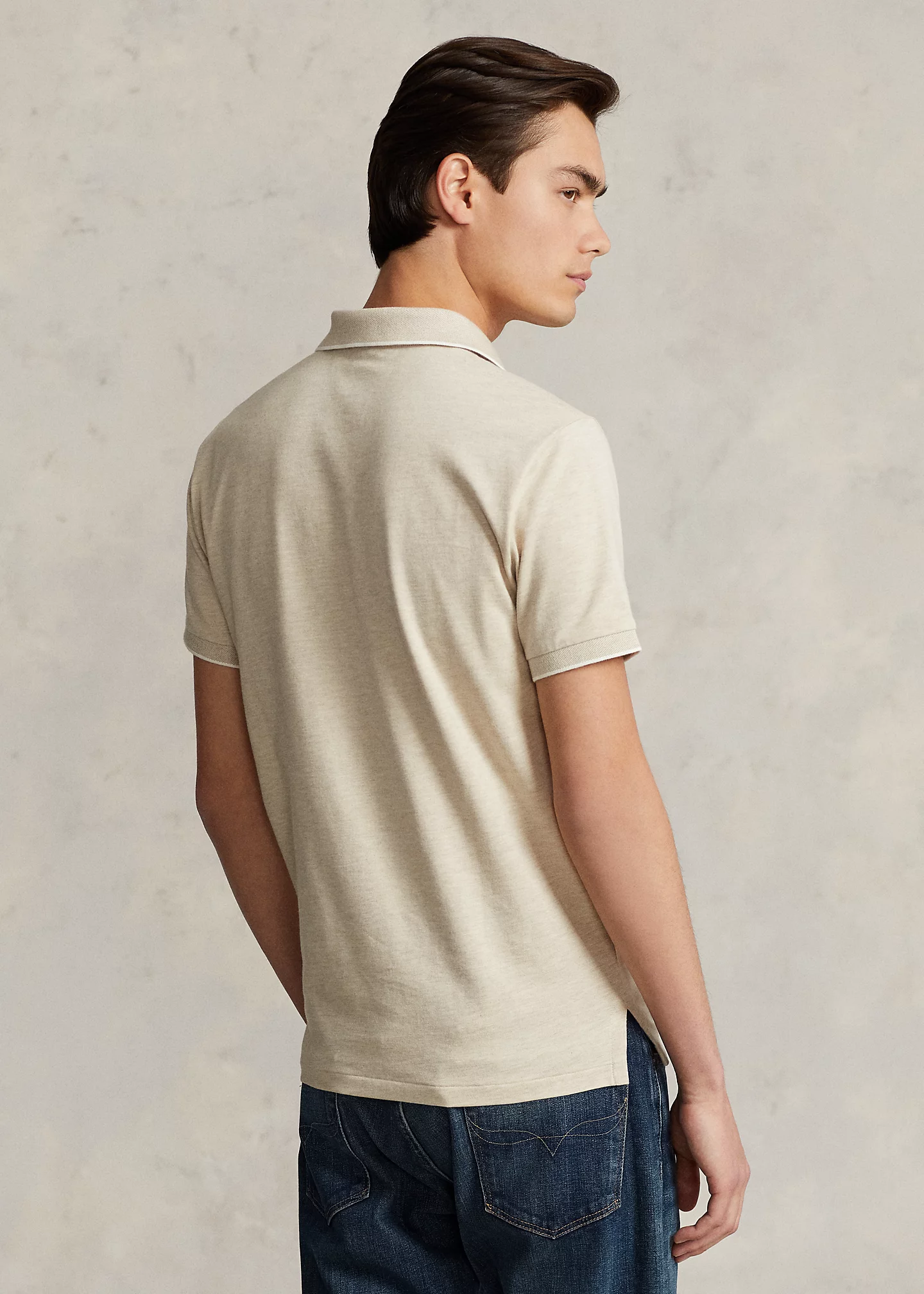 Custom Slim Fit Textured Mesh Polo Shirt