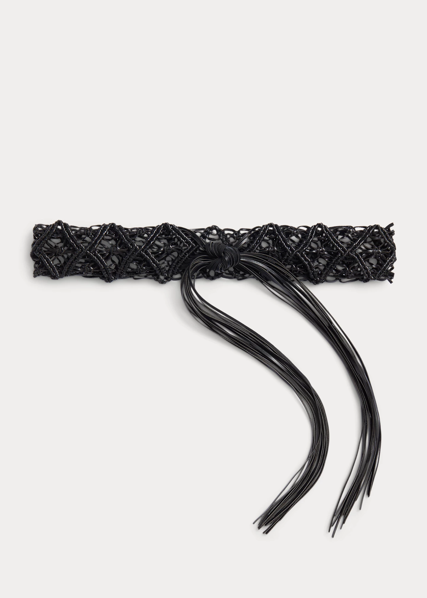 Leather Macramé Wide Belt
