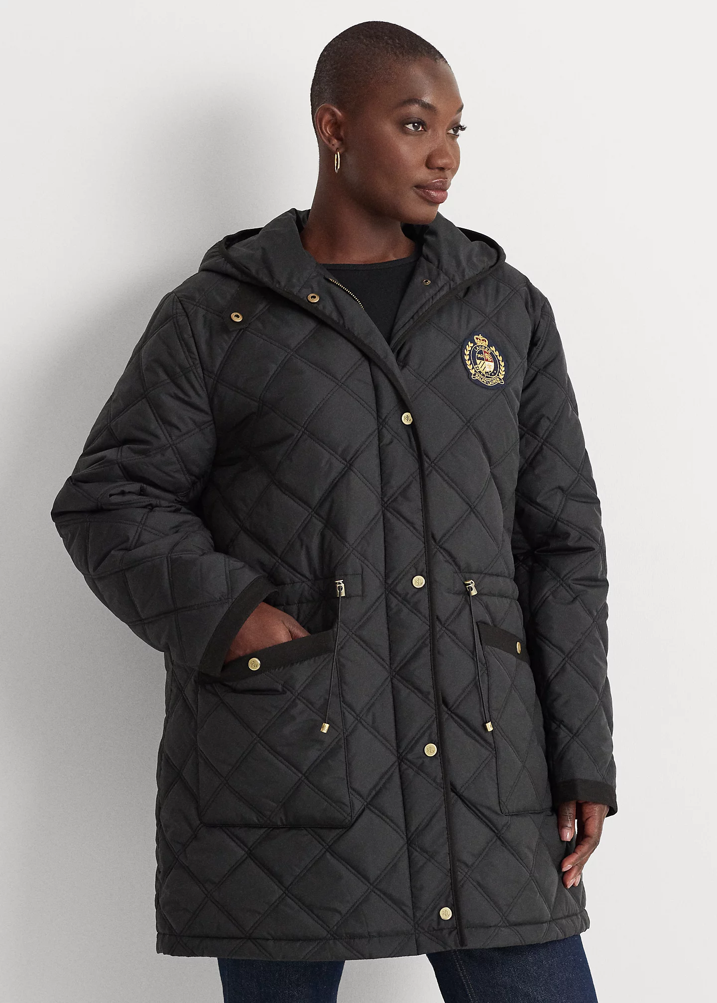 Crest-Patch Quilted Anorak