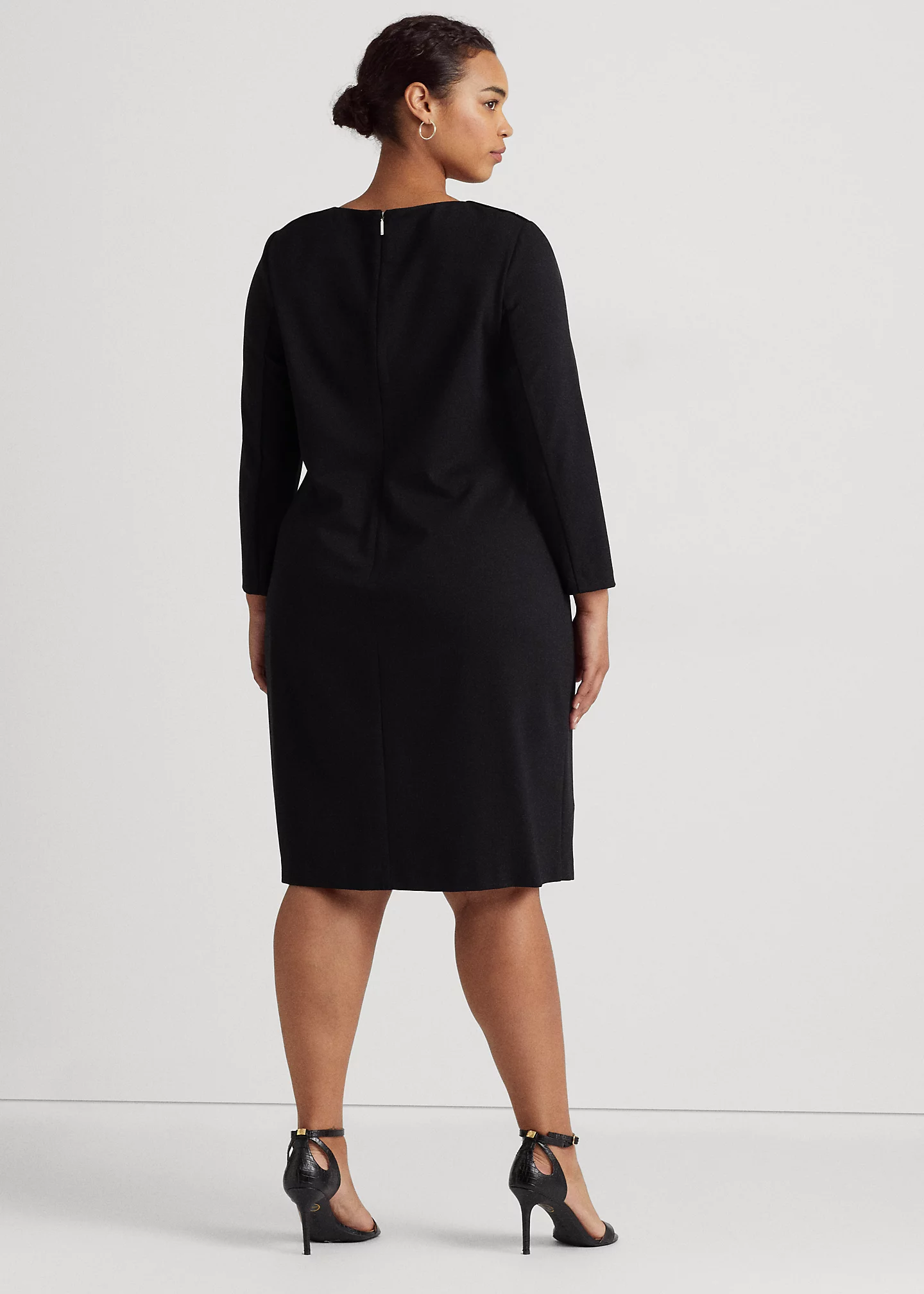 Ponte Three-Quarter-Sleeve Dress