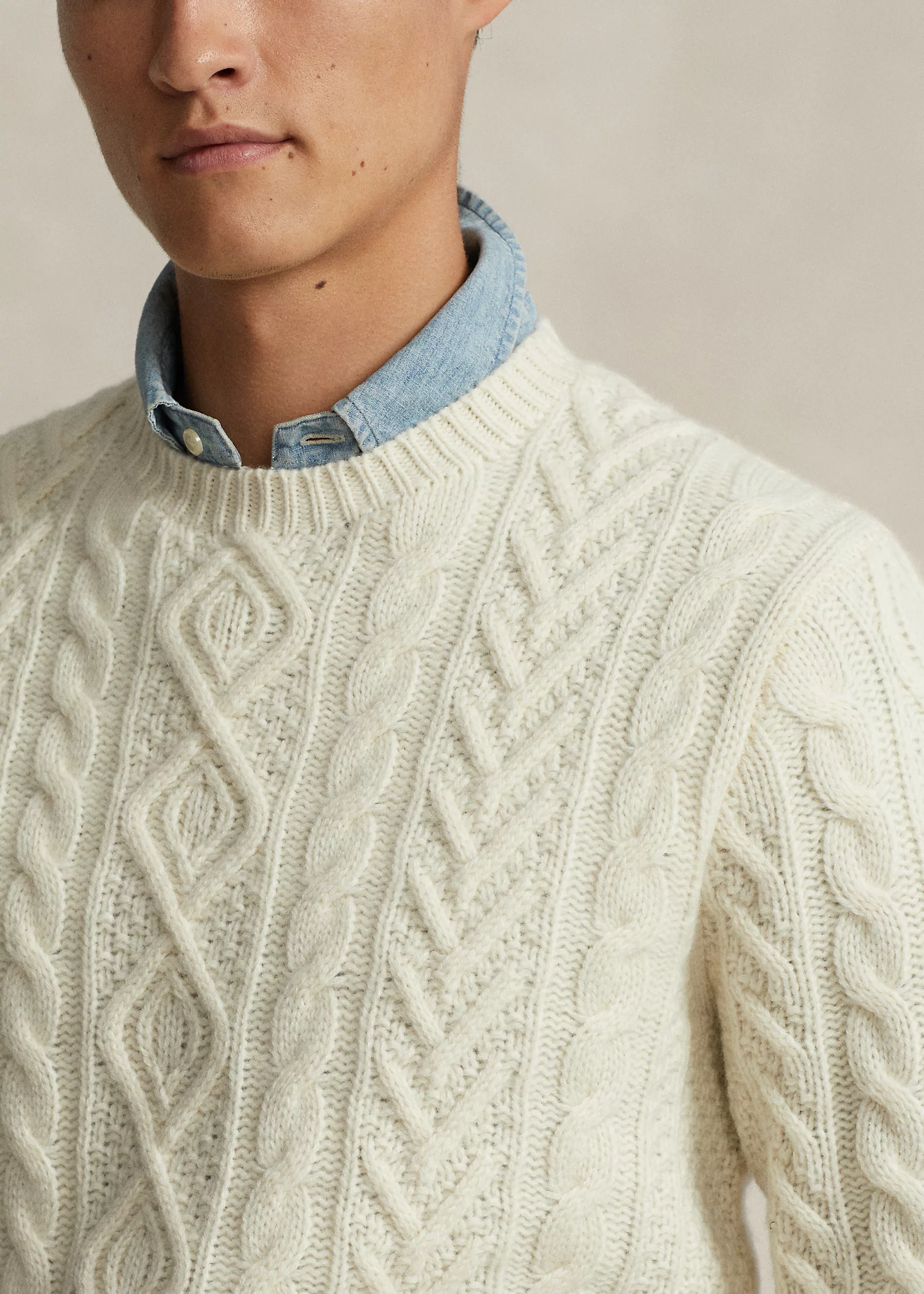 Wool-Cashmere Fisherman’s Sweater