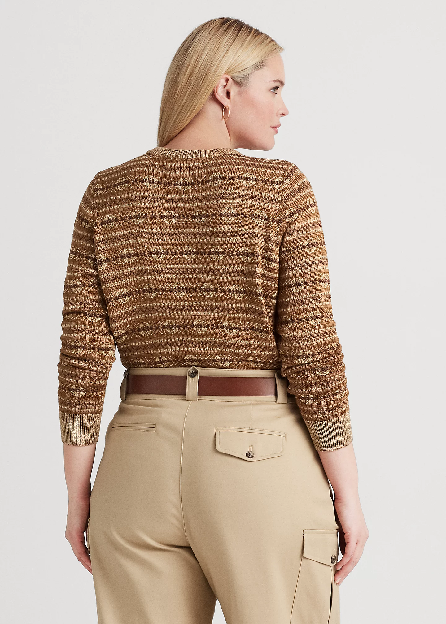 Metallic Fair Isle Cotton-Blend Sweater