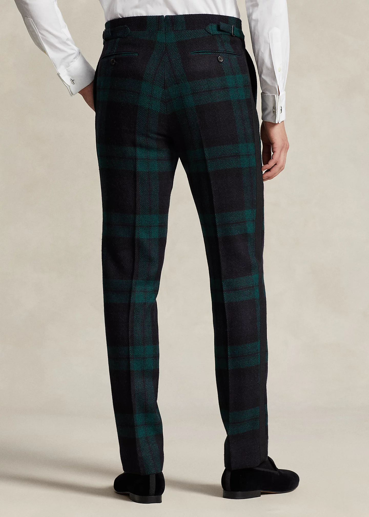 Plaid Wool Tweed Suit Trouser