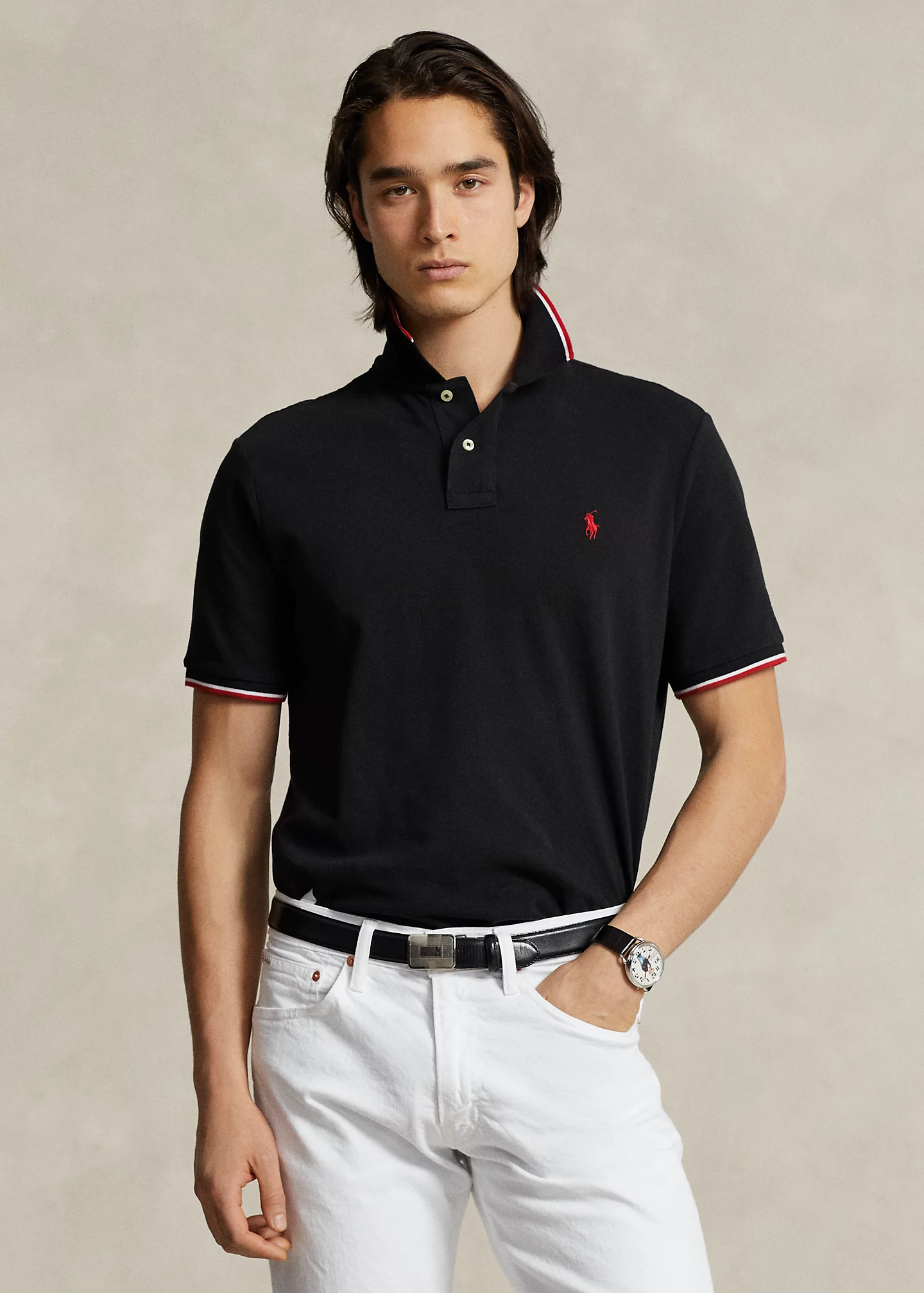 Classic Fit Mesh Polo Shirt