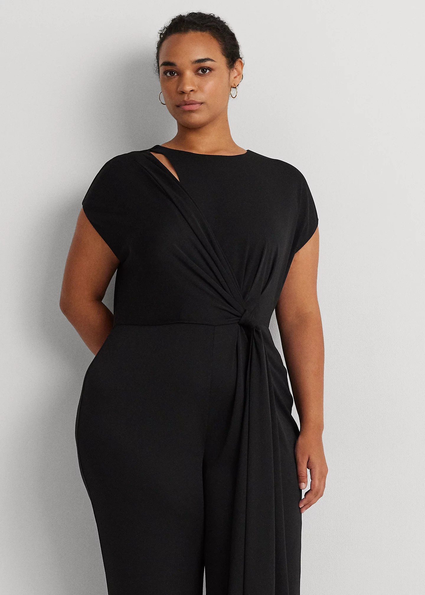 Tie-Front Jersey Wide-Leg Jumpsuit