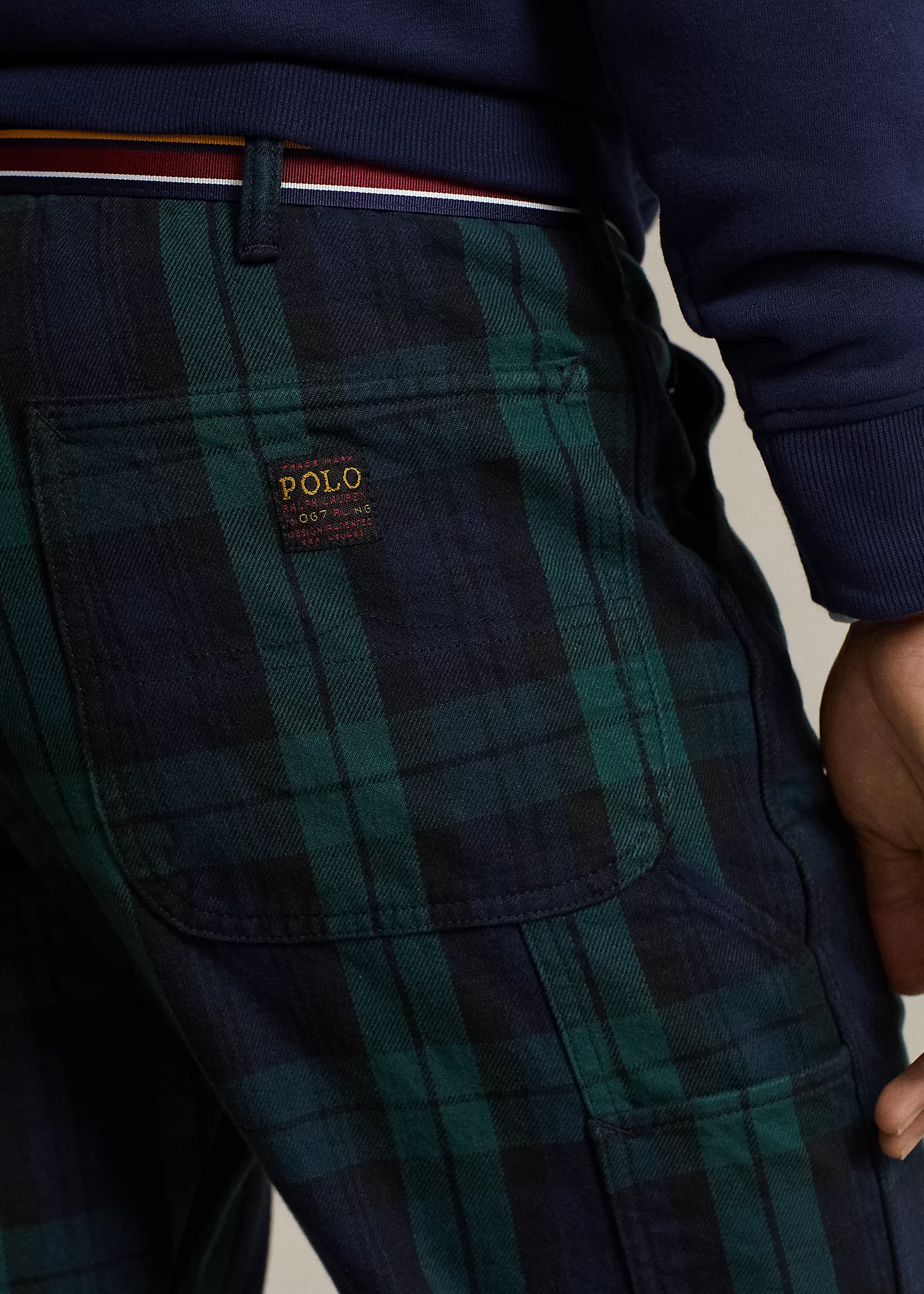 Relaxed Fit Plaid Twill Pant