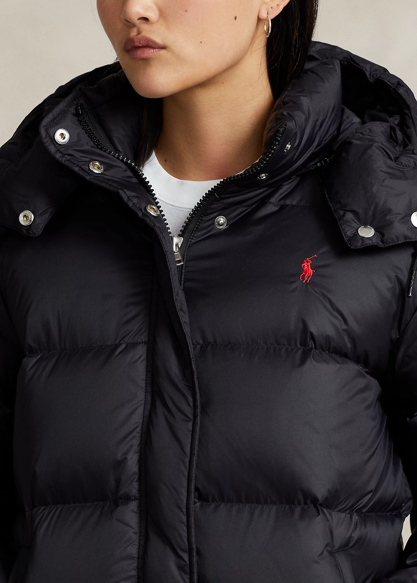 Water-Repellent Hooded Down Jacket