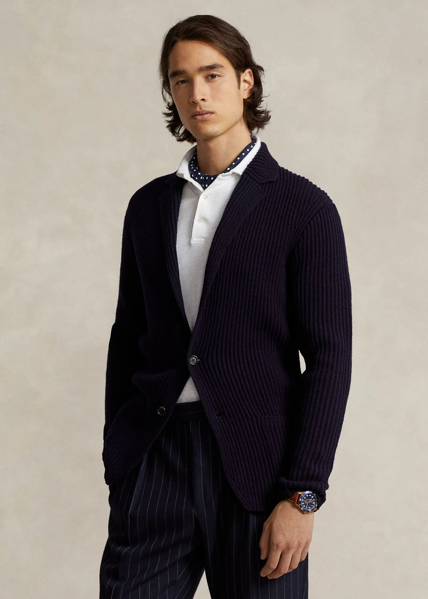 Wool-Blend Blazer Cardigan