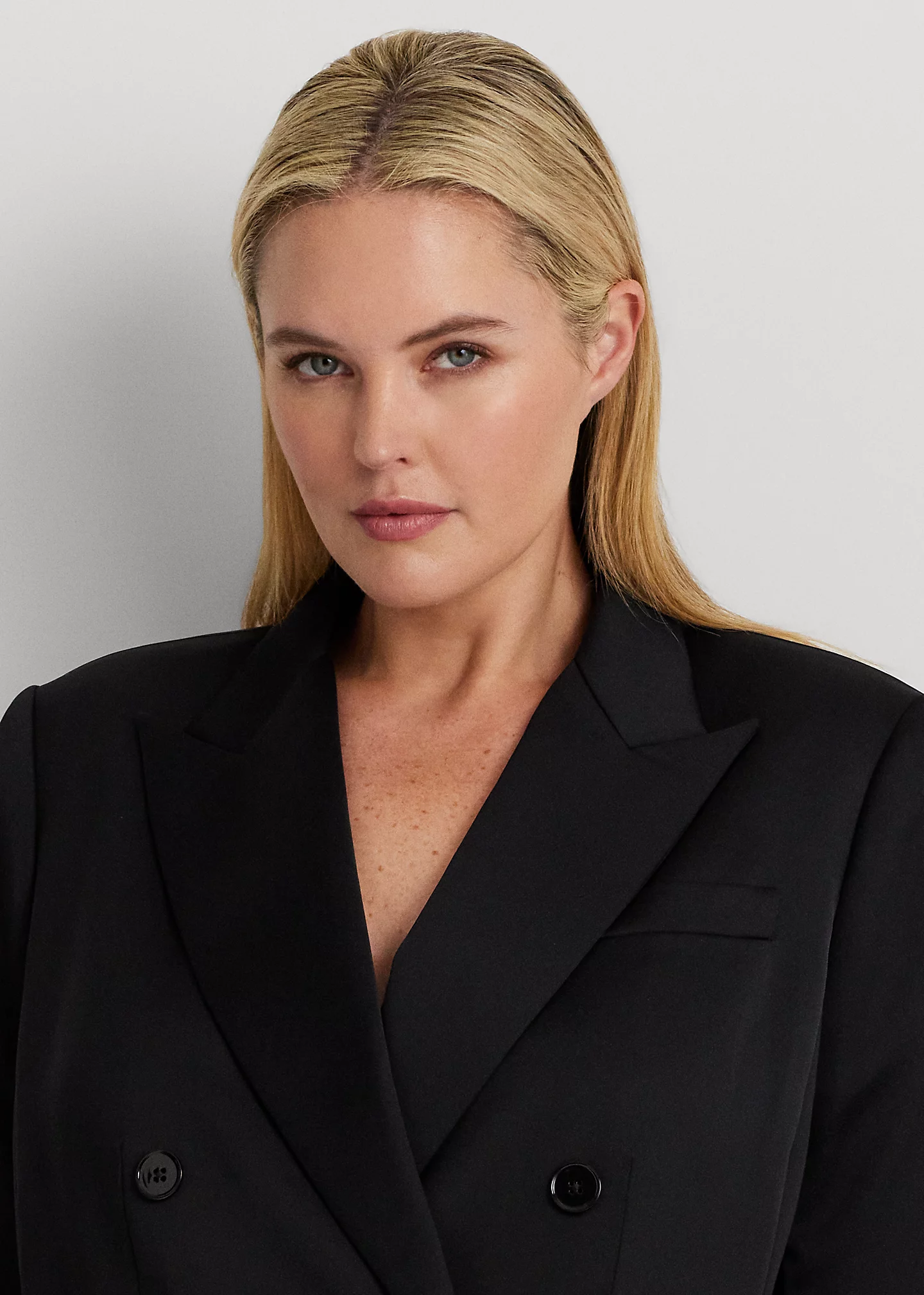 Double-Breasted Satin Crepe Blazer