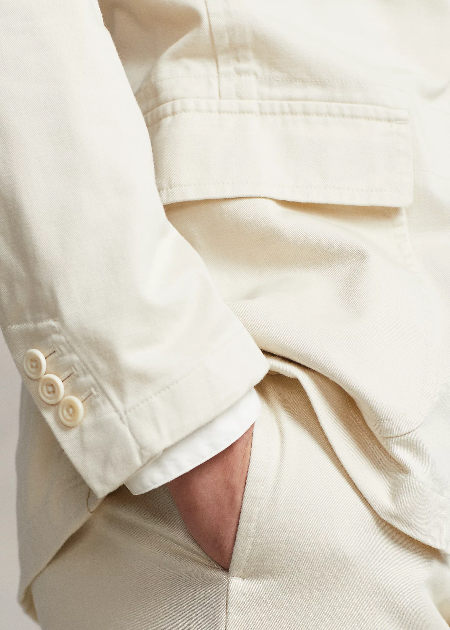 Modern Washed Twill Suit Jacket