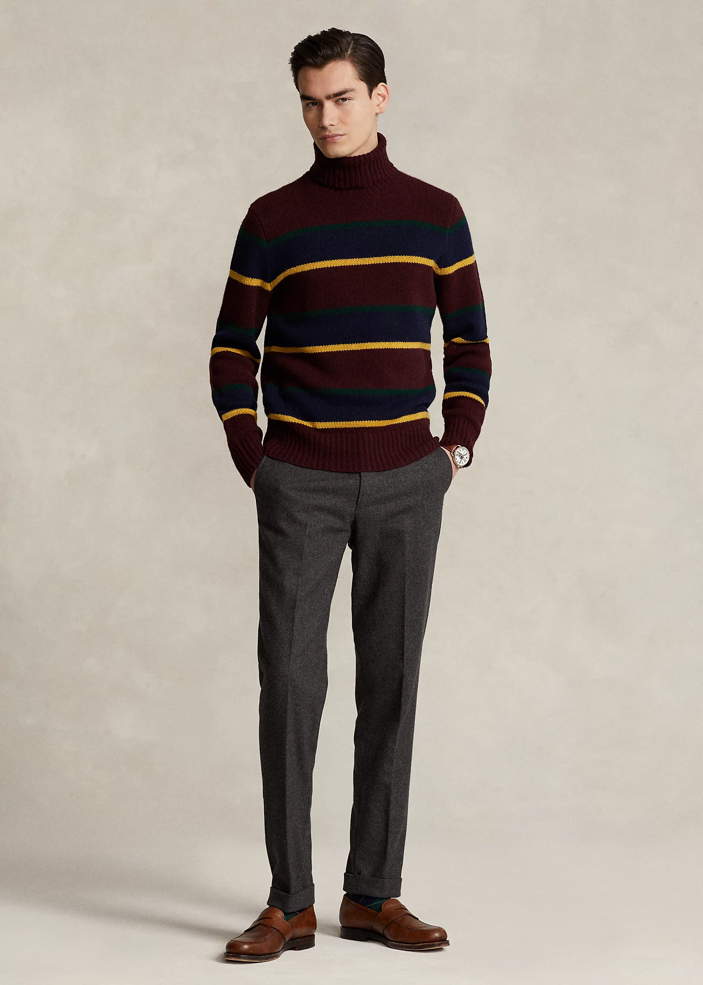 Striped Wool-Cashmere Sweater