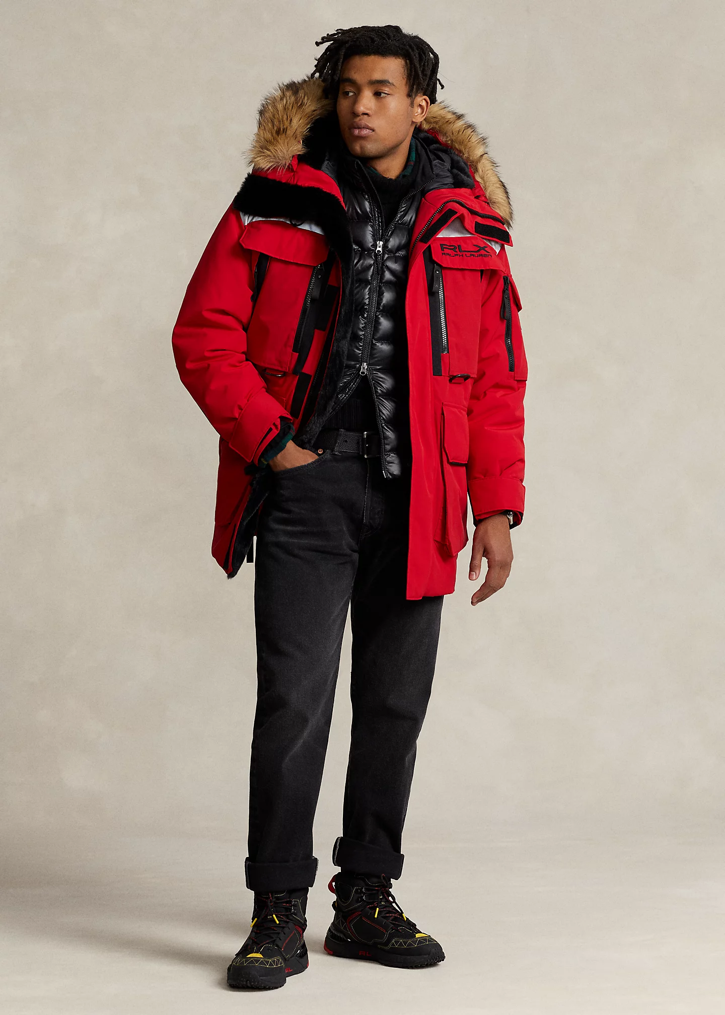 Faux-Fur-Trim Water-Repellent Parka
