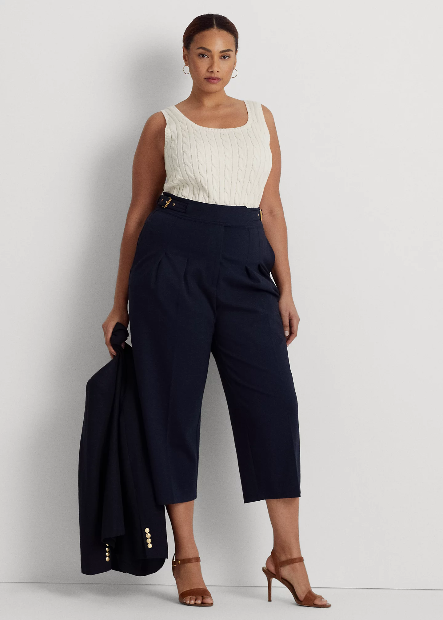 Cable-Knit Sleeveless Sweater