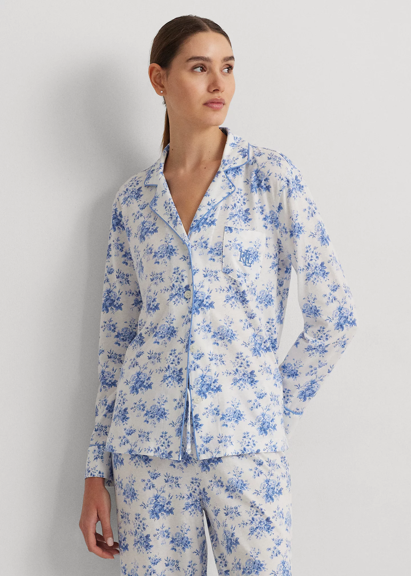 Floral Cotton-Blend Jersey Sleep Set