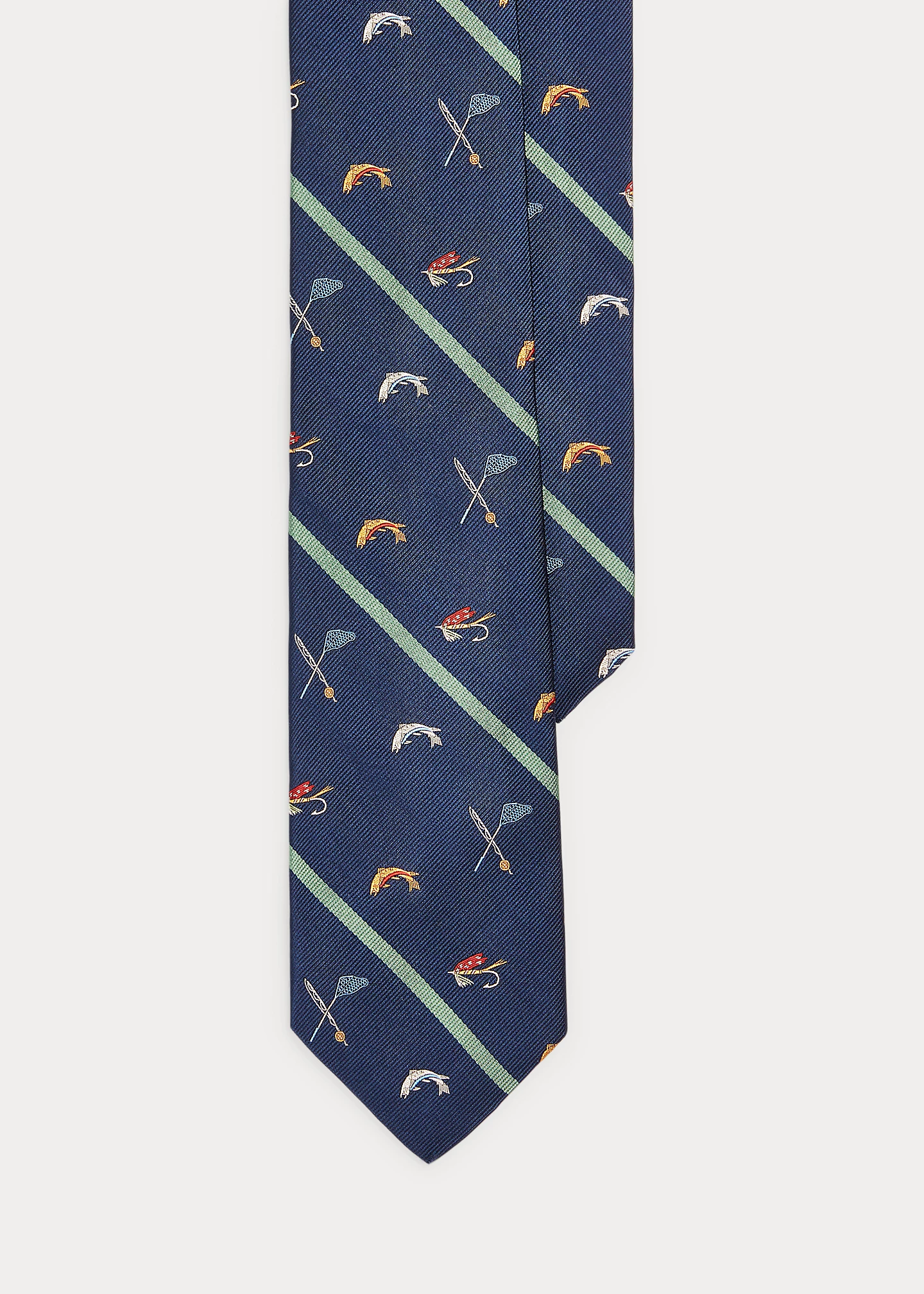 Striped Silk Repp Fishing-Club Tie