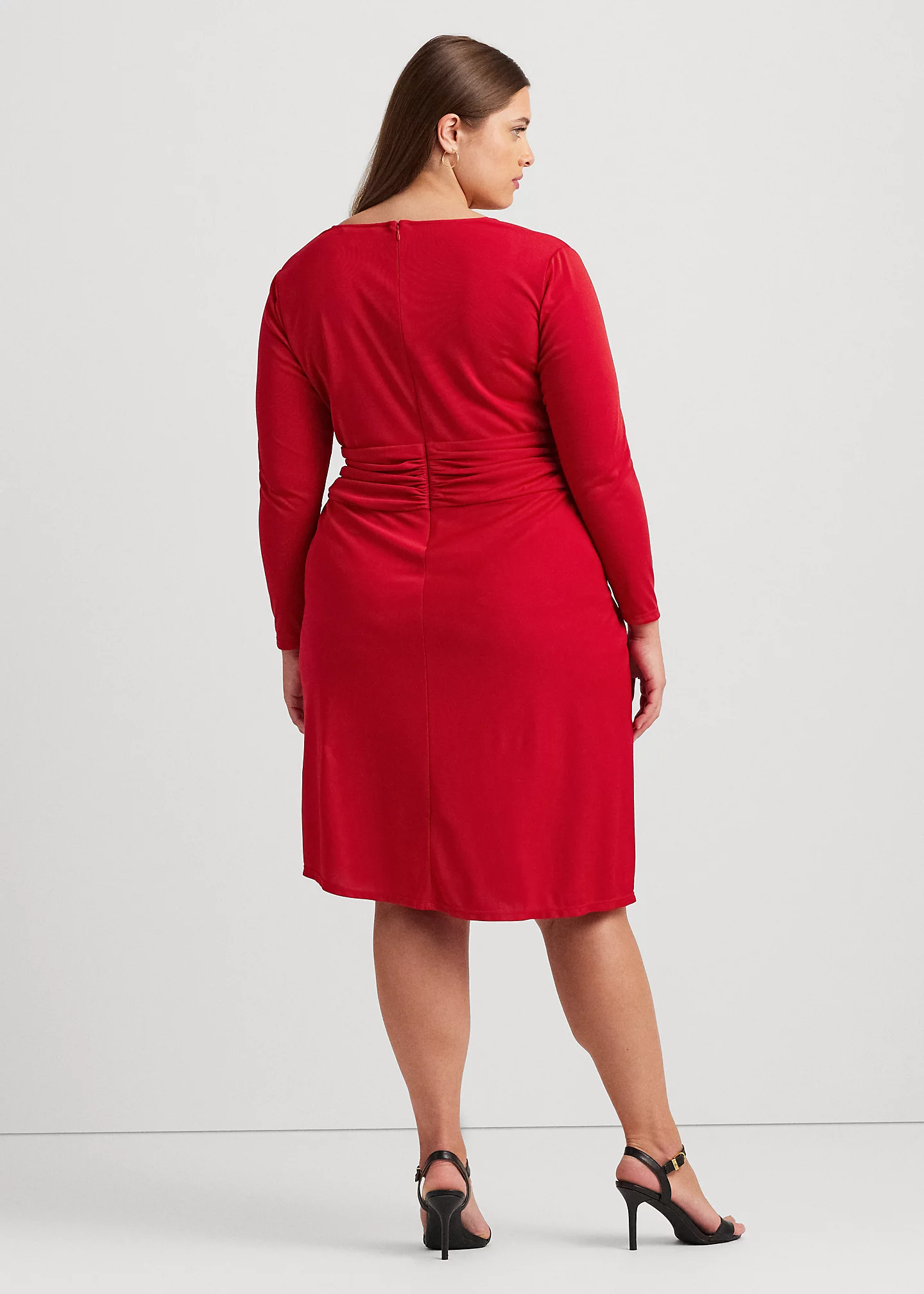 Ruched Stretch Jersey Surplice Dress