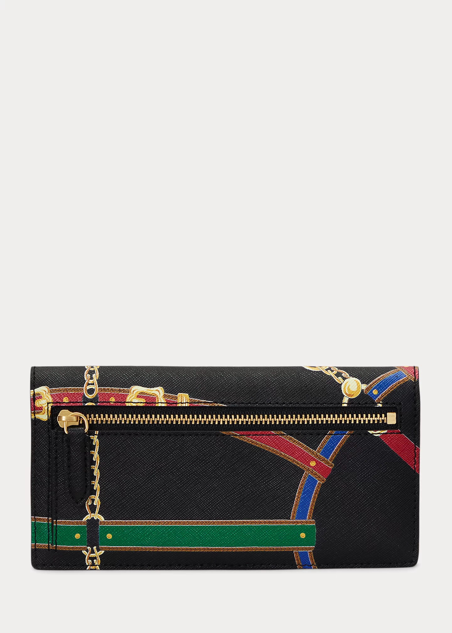 Print Crosshatch Leather Slim Wallet