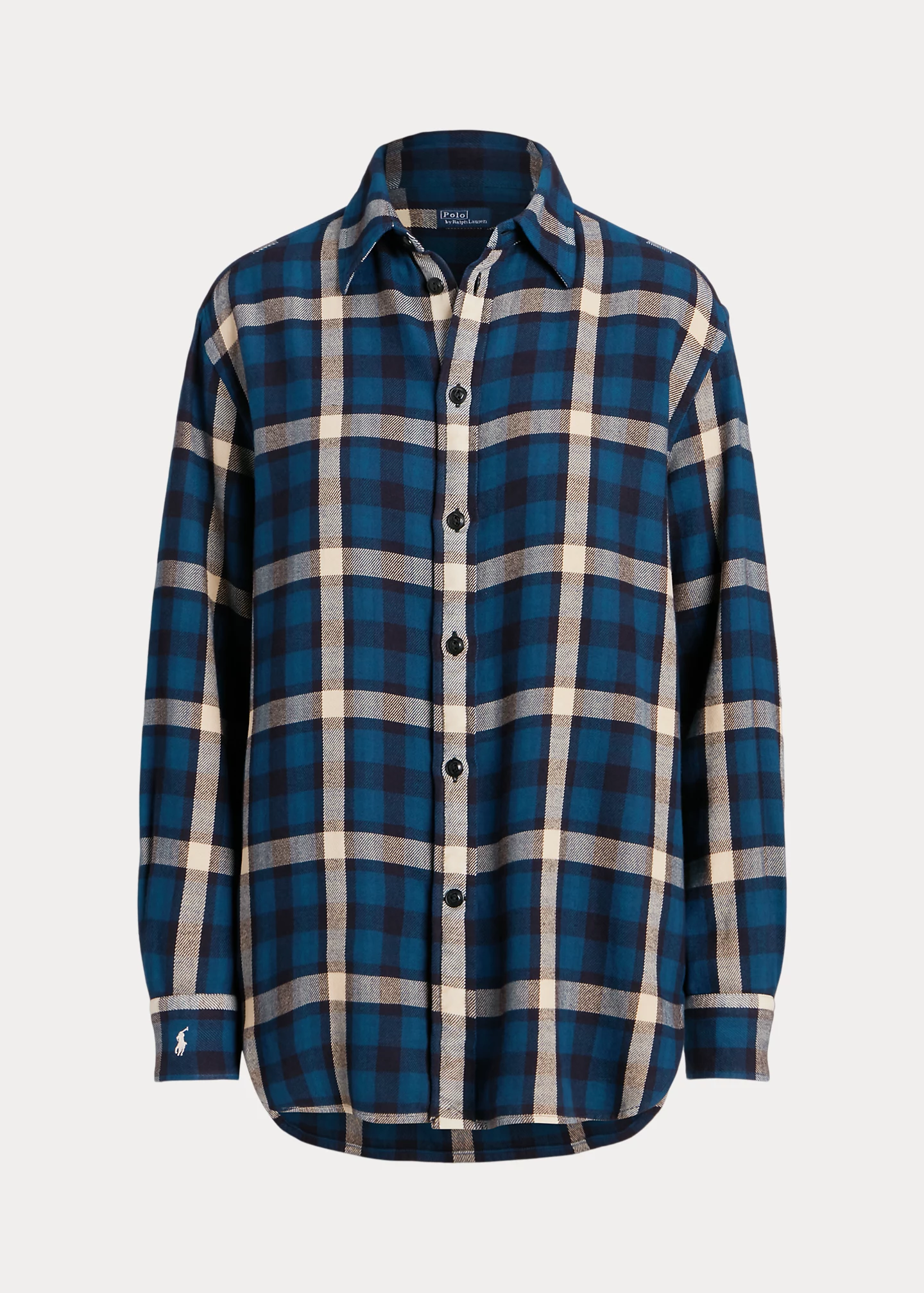 Oversize Fit Plaid Cotton Twill Shirt