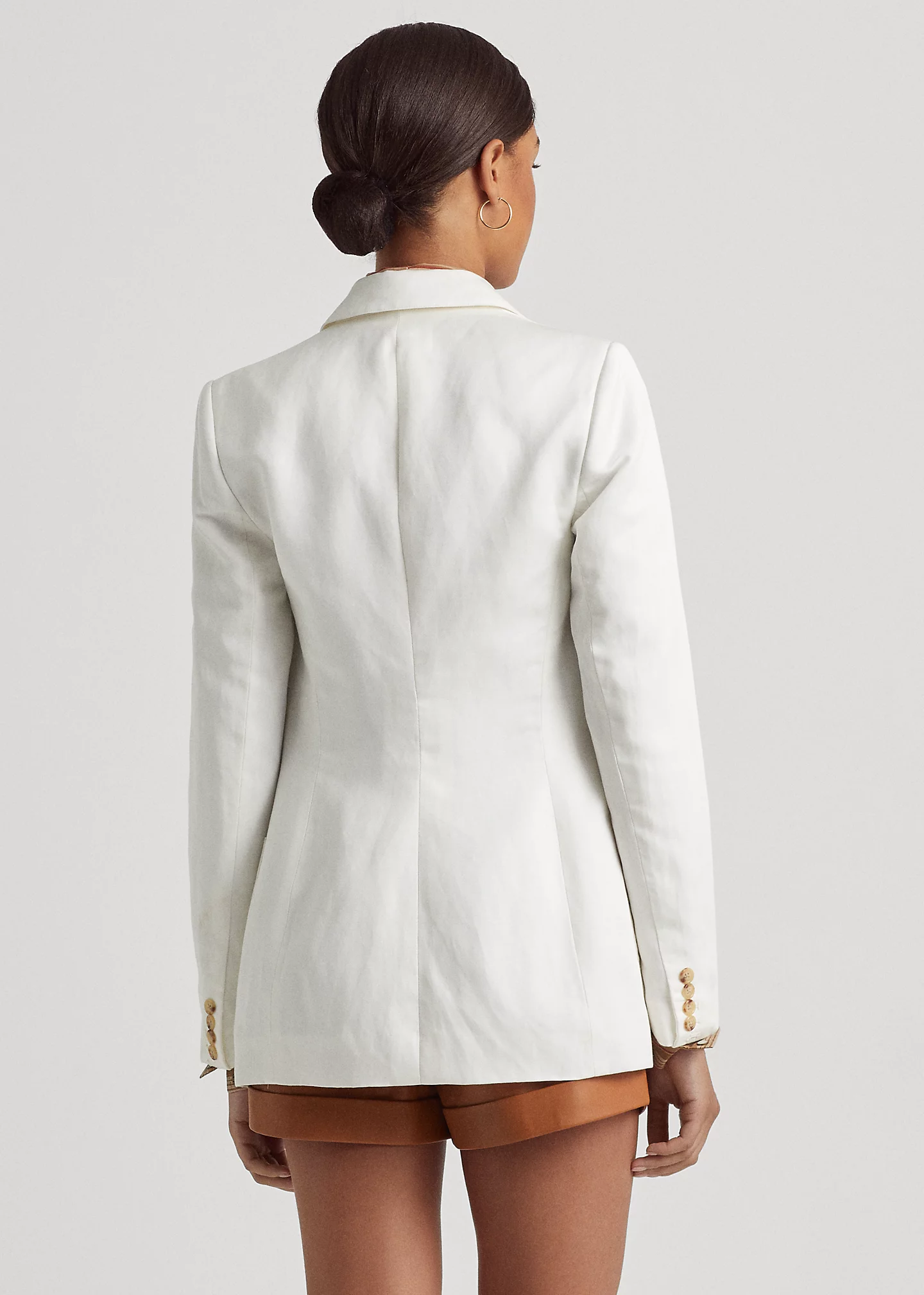 Double-Breasted Linen-Blend Twill Blazer