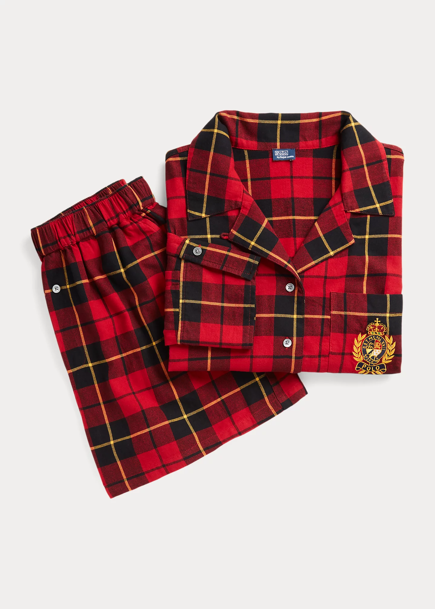 Crop Top & Boxer Plaid Flannel PJ Set