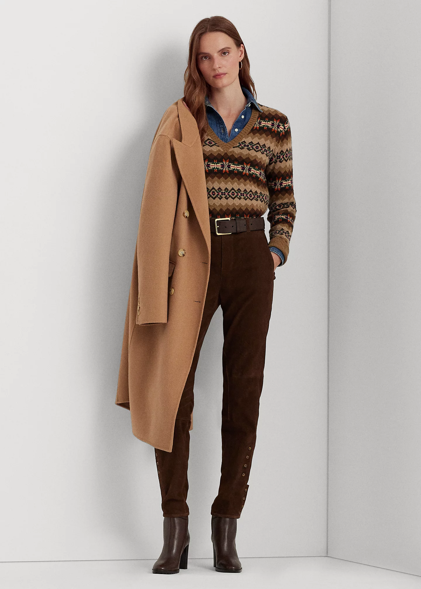 Fair Isle Wool-Blend V-Neck Sweater