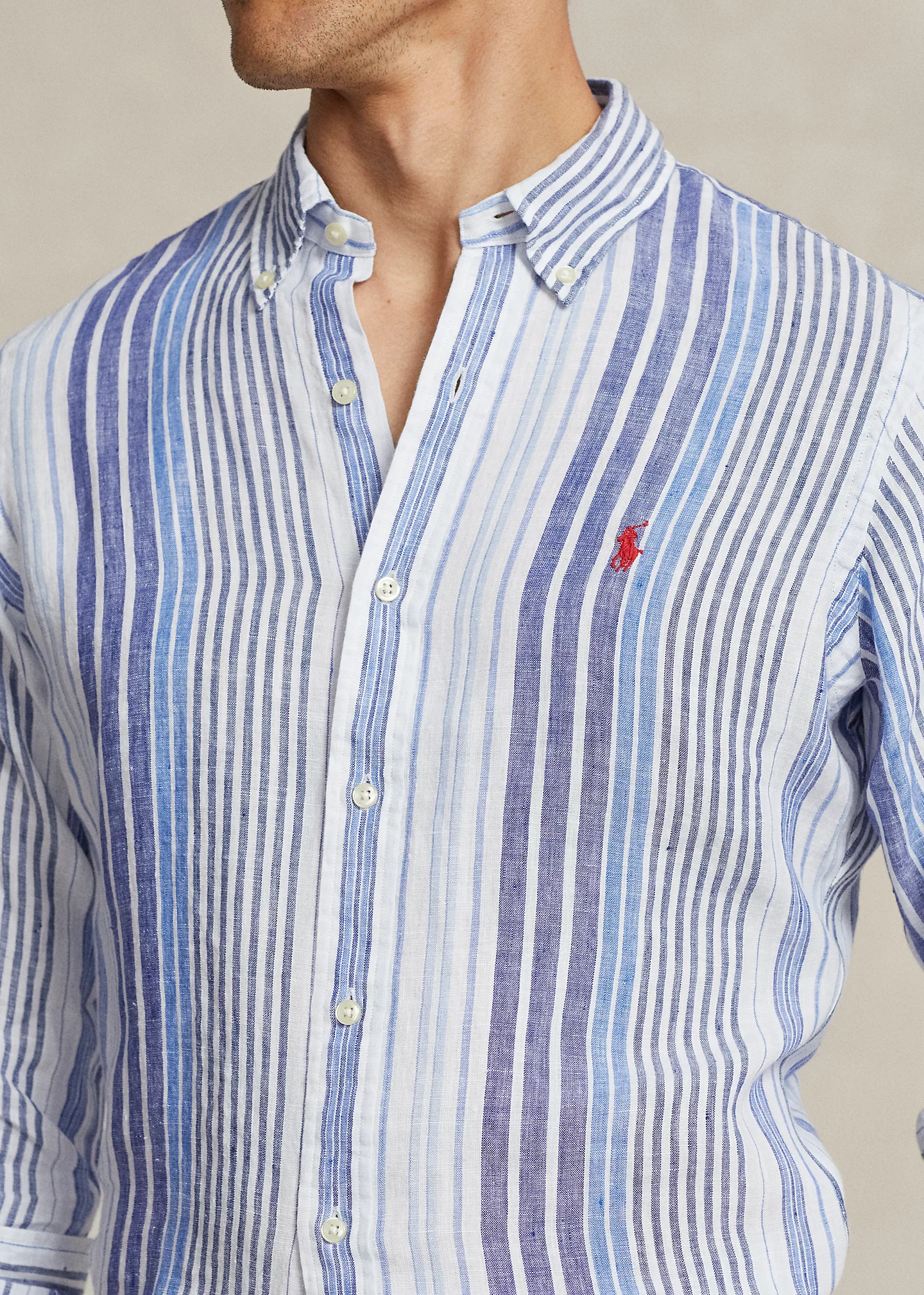 Classic Fit Striped Linen Shirt