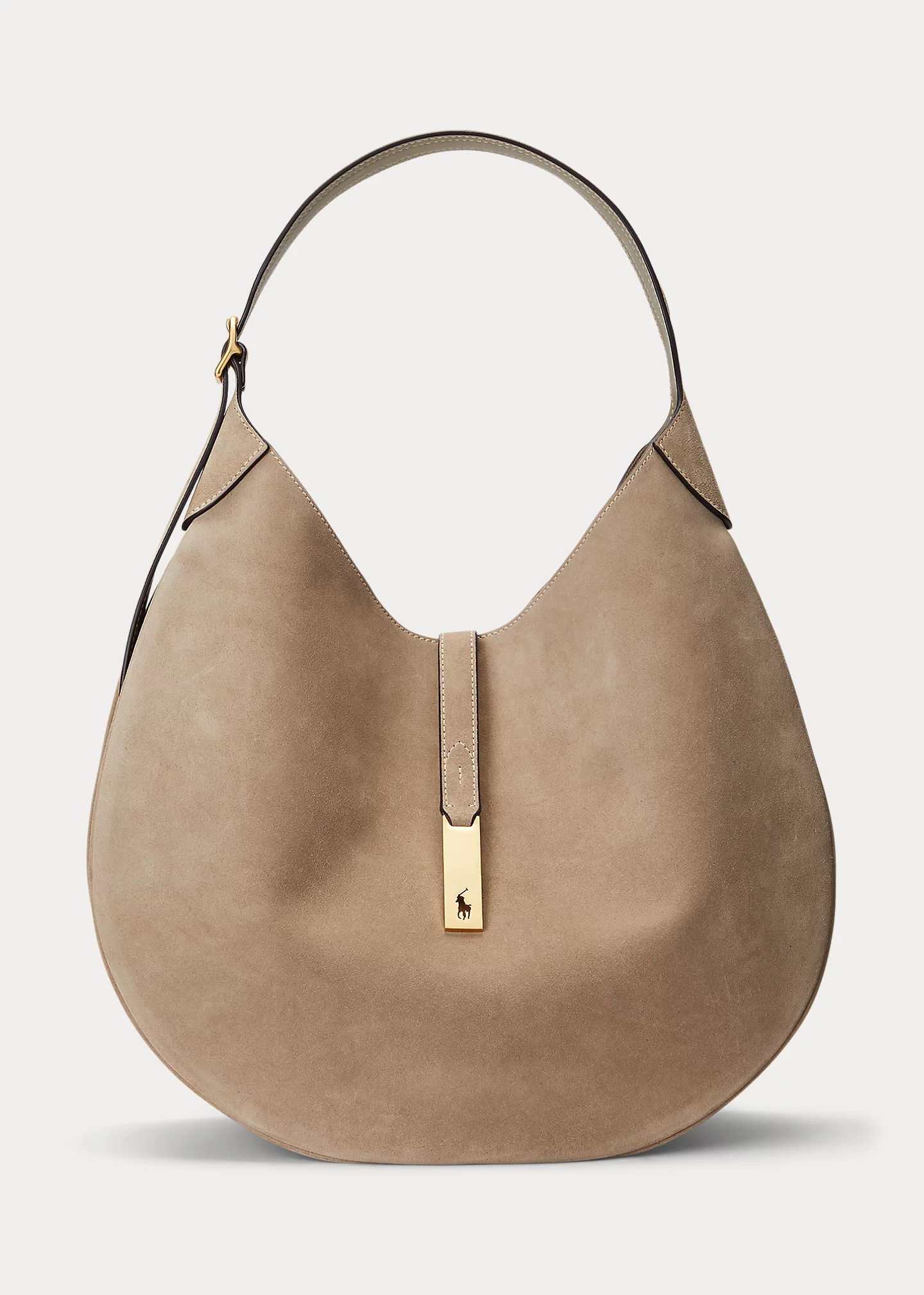 Polo ID Suede Large Shoulder Bag