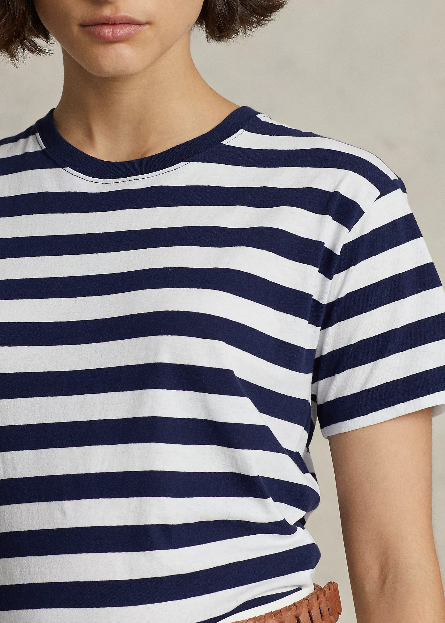 Striped Cotton Jersey Crewneck Tee