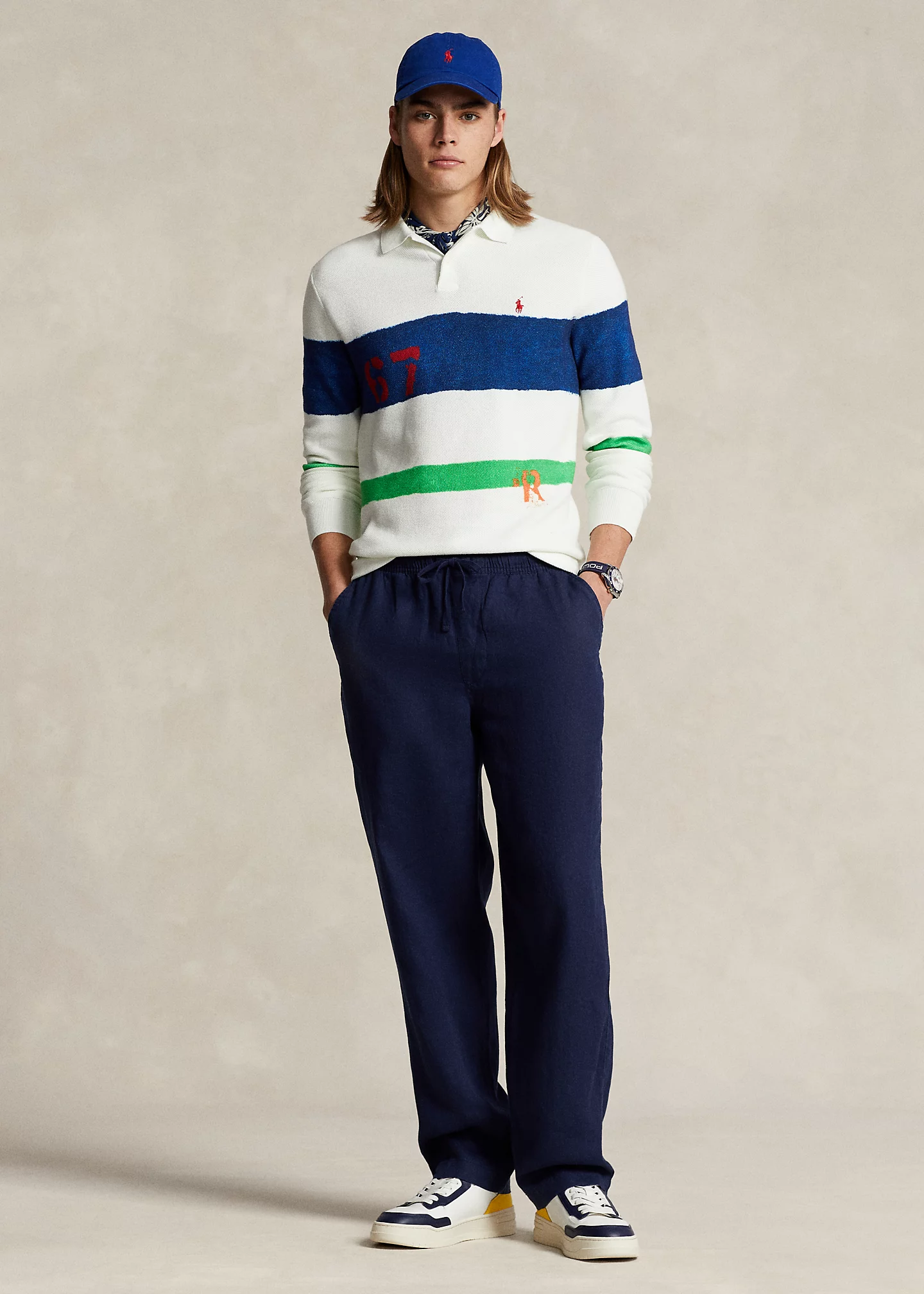 Relaxed Fit Linen Drawstring Pant