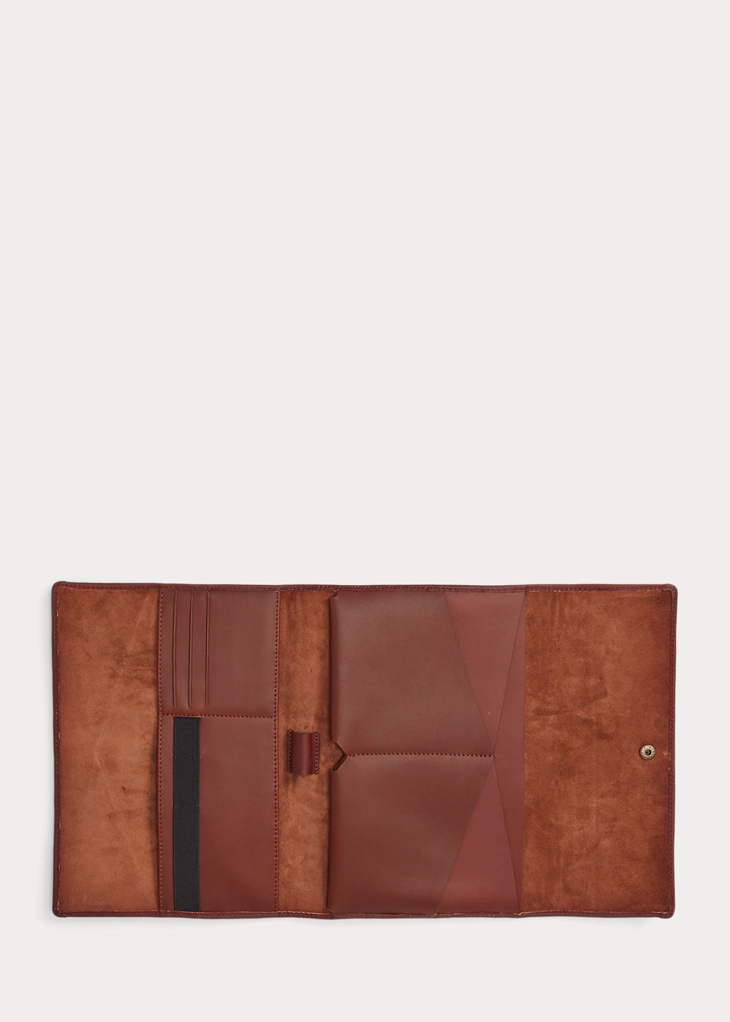 Leather-Trim Plaid Wool Tech Case