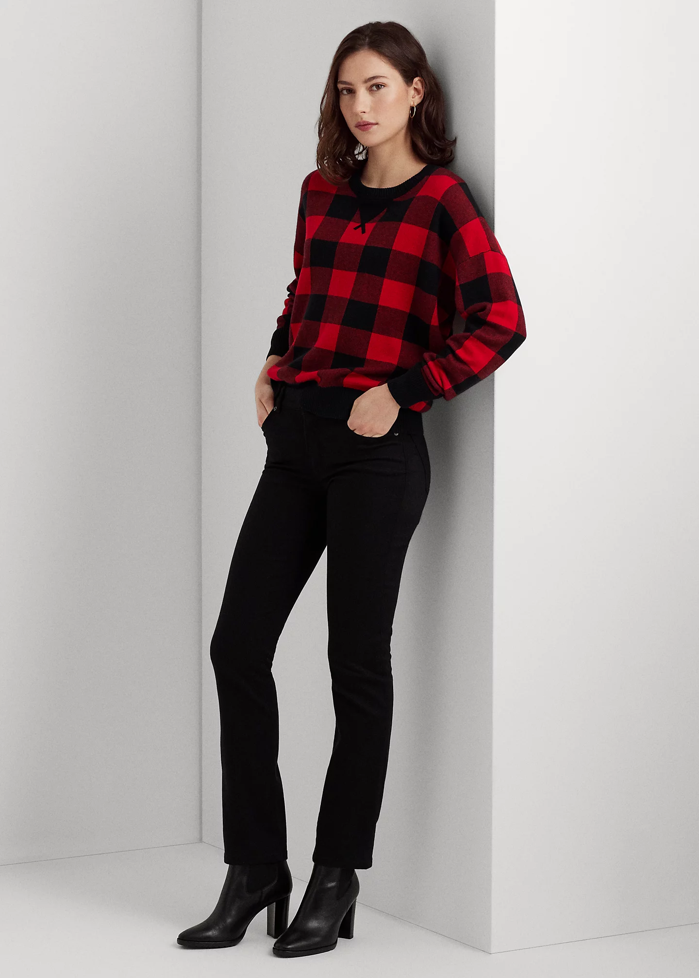 Buffalo Check Cotton-Blend Sweater