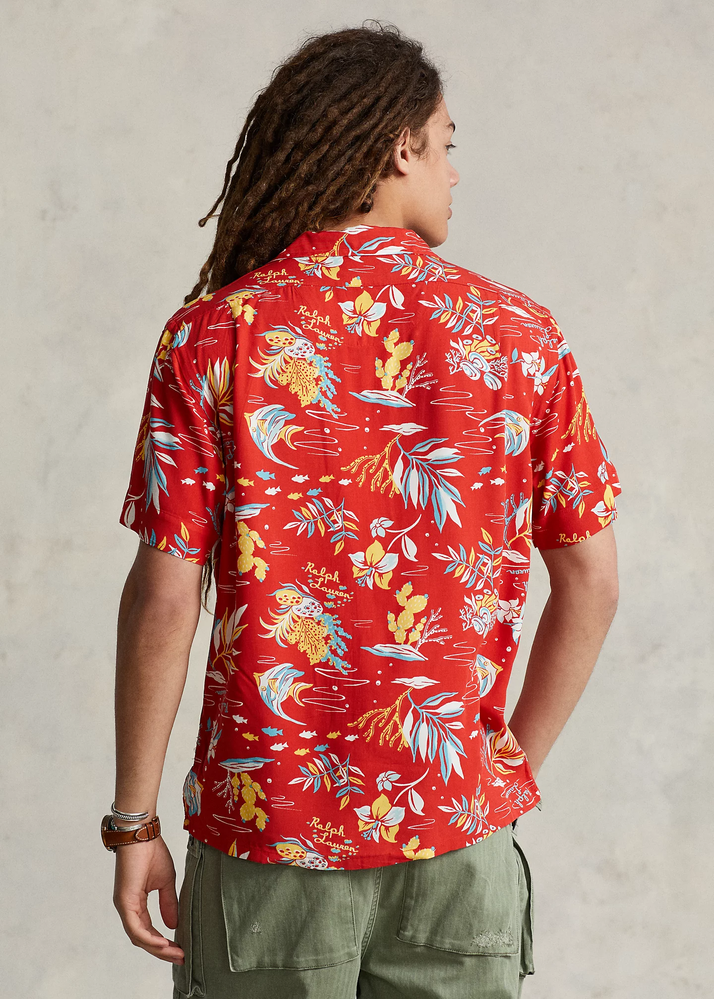 Classic Fit Tropical-Print Camp Shirt